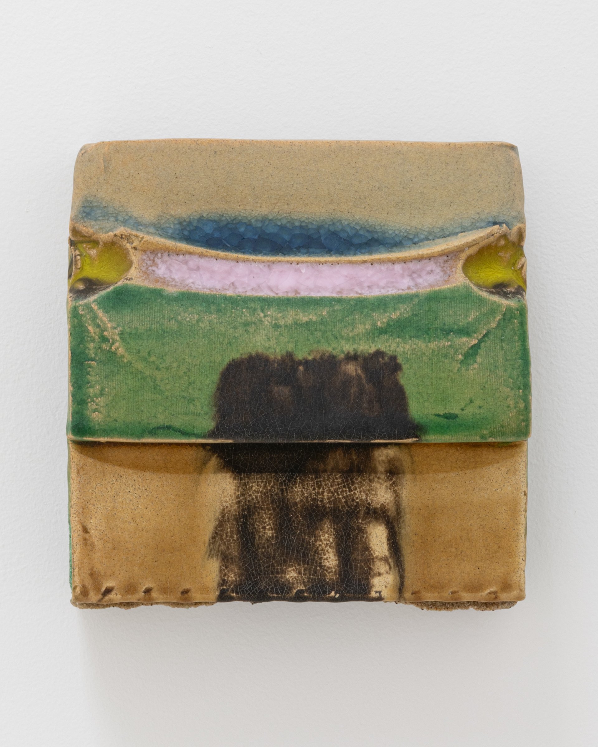 Habitués, 2026. Glazed ceramic, 7 x 7 1/2 x 3 1/2 in (17.8 x 19.1 x 8.9 cm)