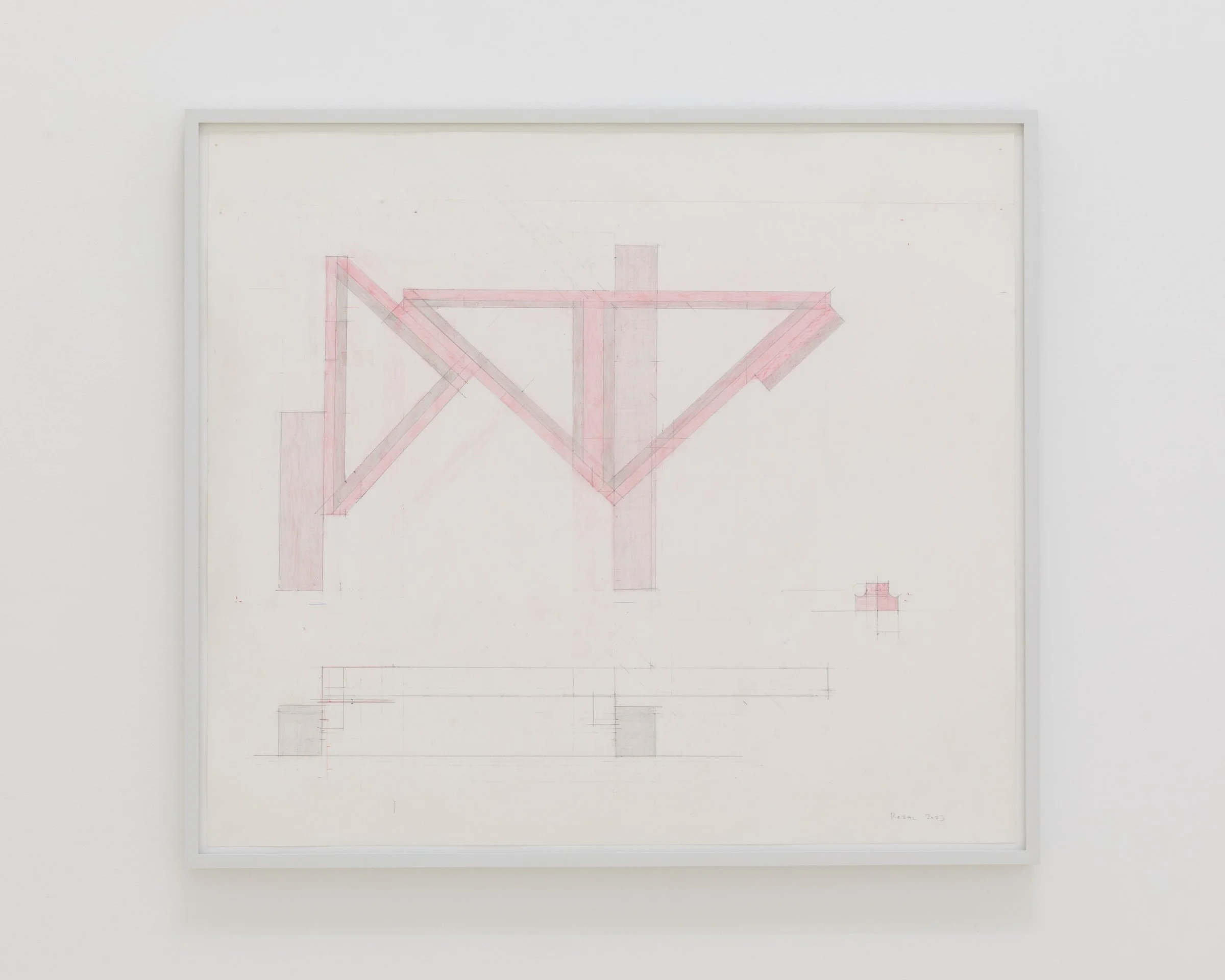 Study for Untitled, 2023. Graphite and colored pencil on paper, 32 x 29 in (81.3 x 73.7 cm)