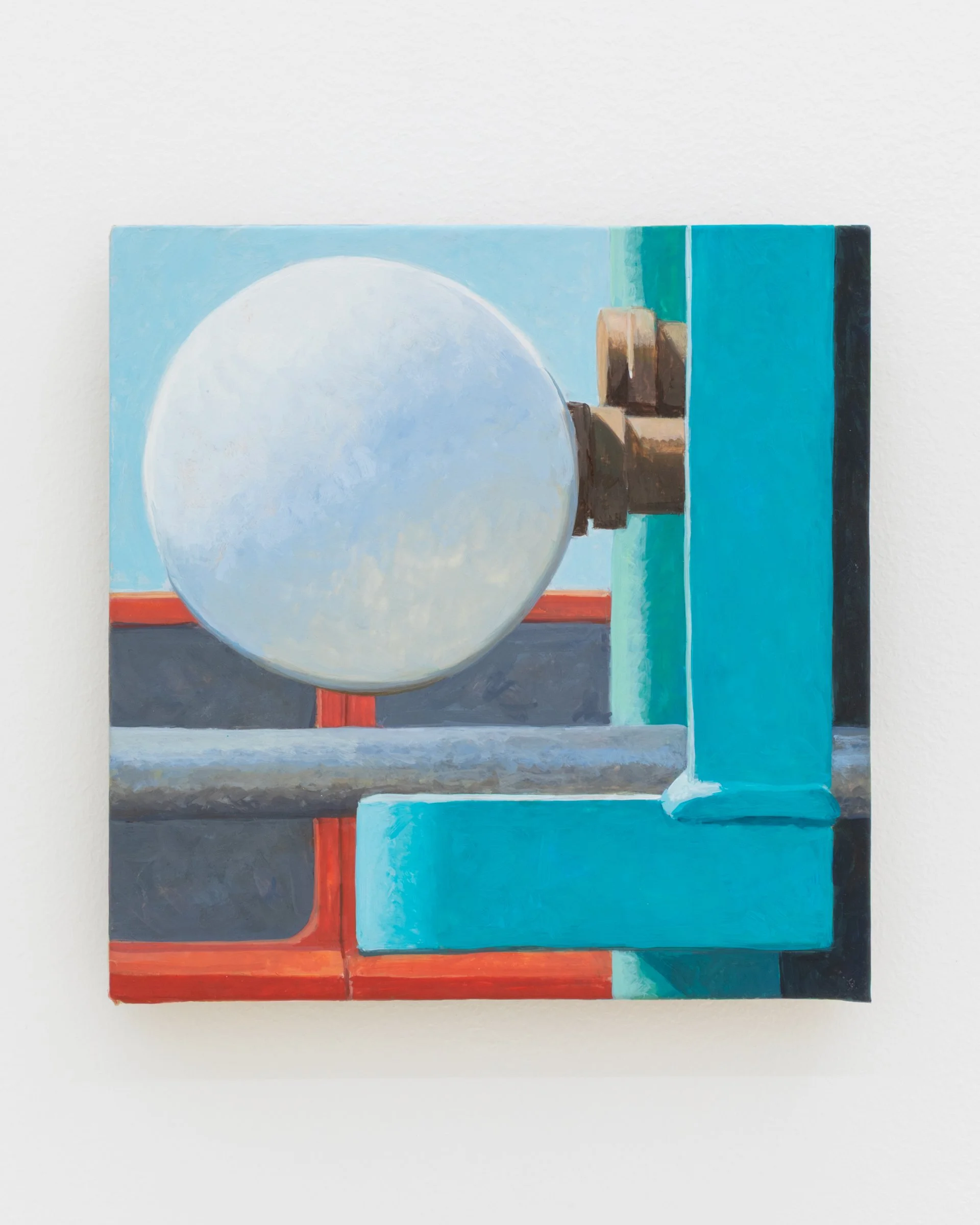 White, Rounded, 2025. Egg tempera on calfskin parchment, 7 x 7 in (17.8 x 17.8 cm)