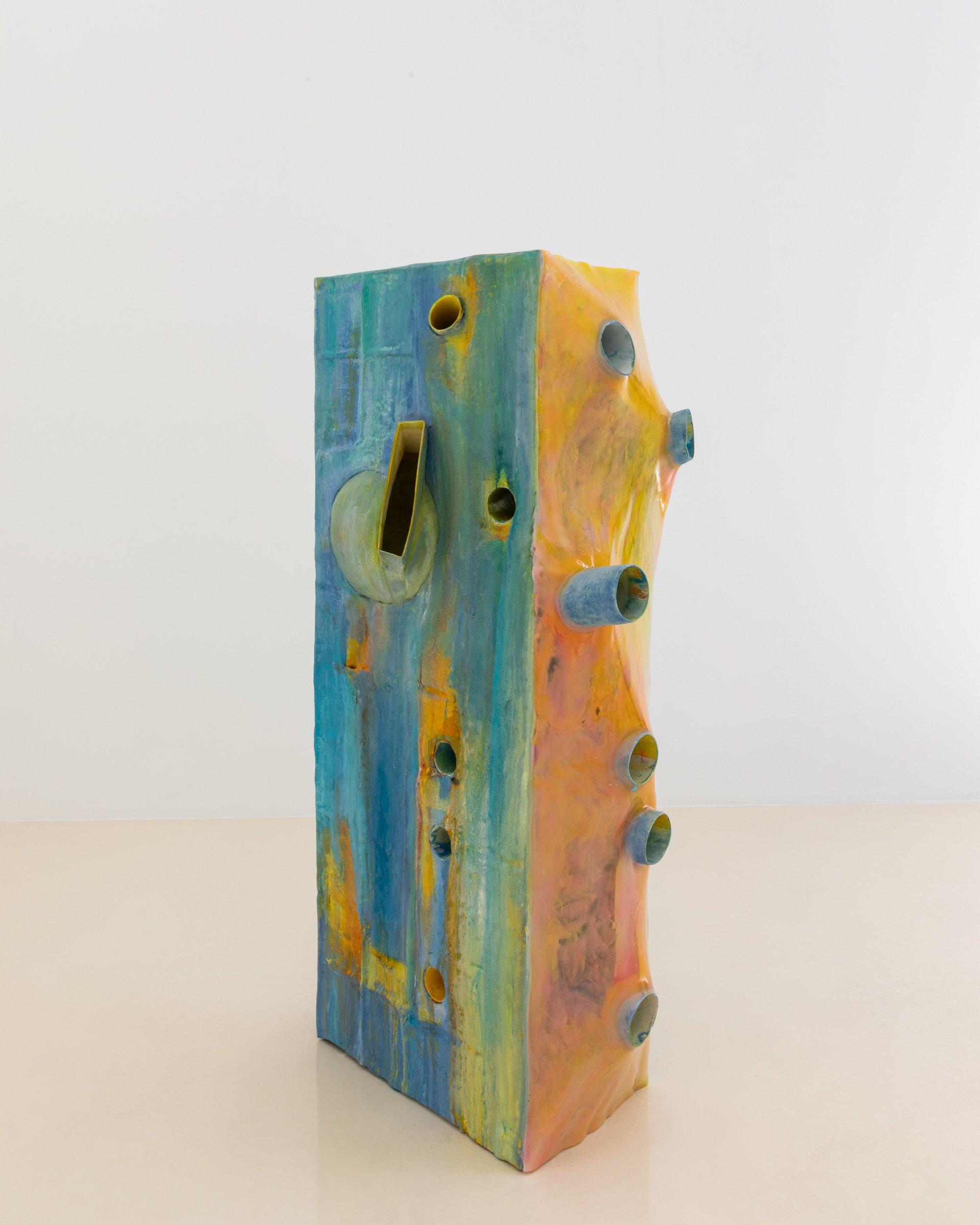 The Subsumed and The Subsuming, 2026. Steel, gypsum, polymers, polyurethane, fiberglass cloth, pigment, 60 1/2 x 31 x 16 in (153.7 x 78.7 x 40.6 cm)