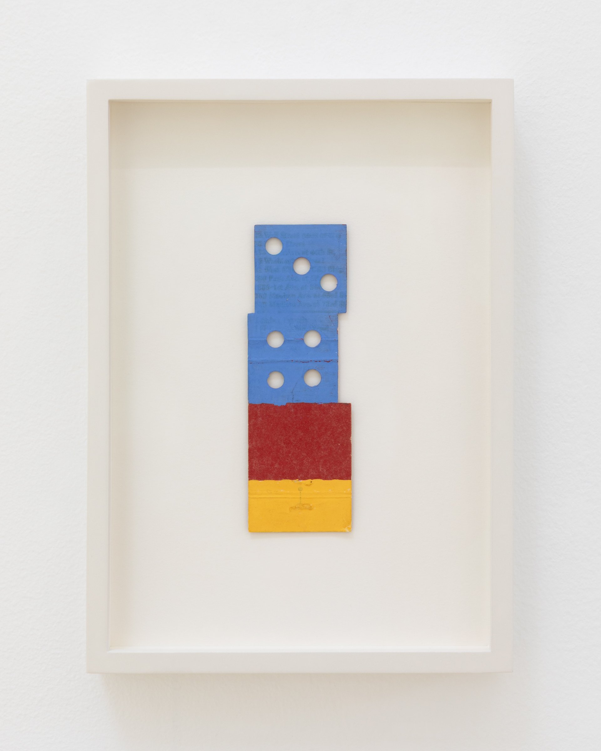 Blue, Red, and Yellow, 1975. Mixed media, 4 3/8 x 1 1/2 in (11.2 x 3.8 cm) Framed: 6 x 8 1/2 in ( 15.2 x 21.6 cm)