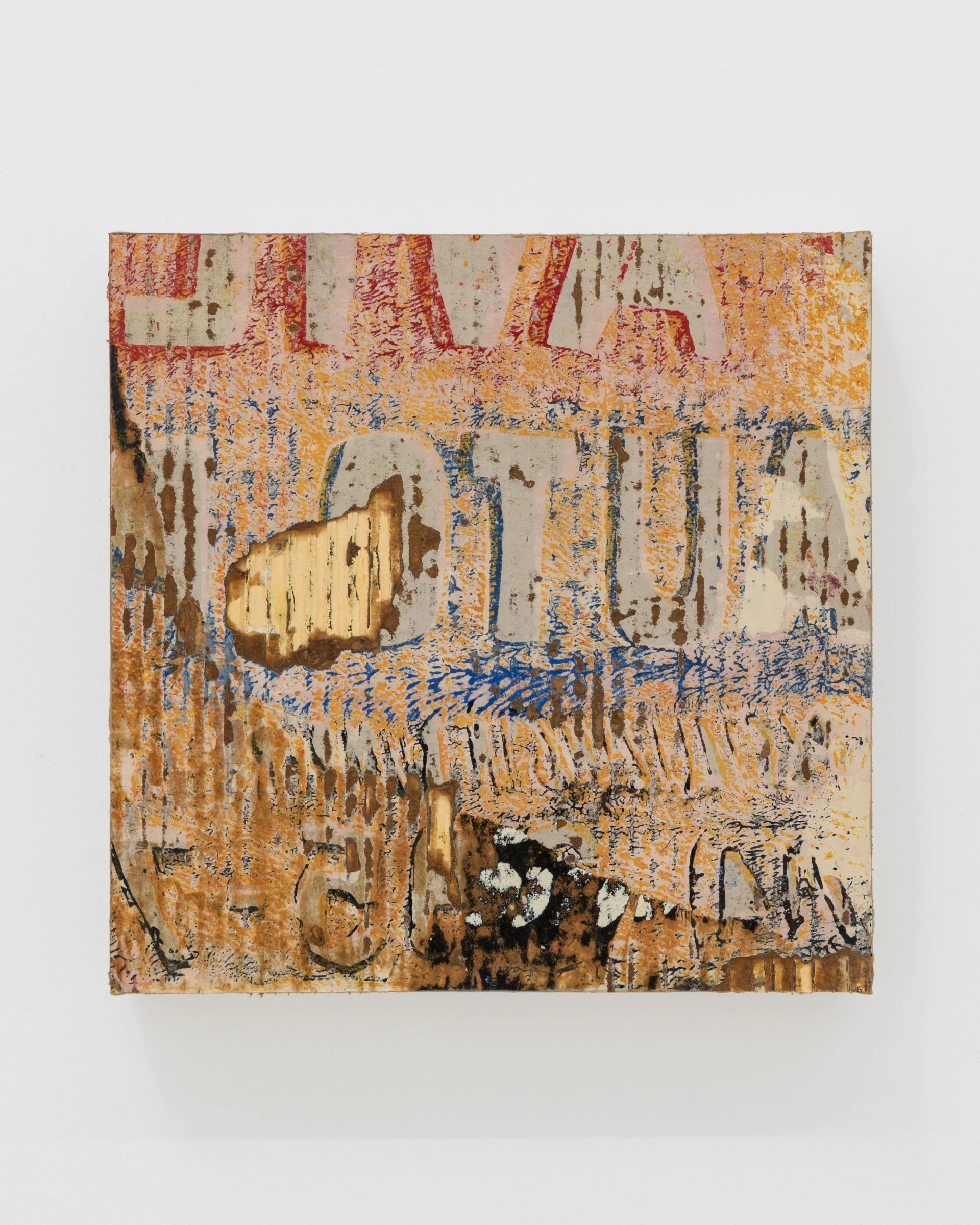 Pharaohs (from “Alameda Stones” series), 2026. House paint on cardboard, mounted on canvas, 12 x 12 in (30.5 x 30.5 cm)