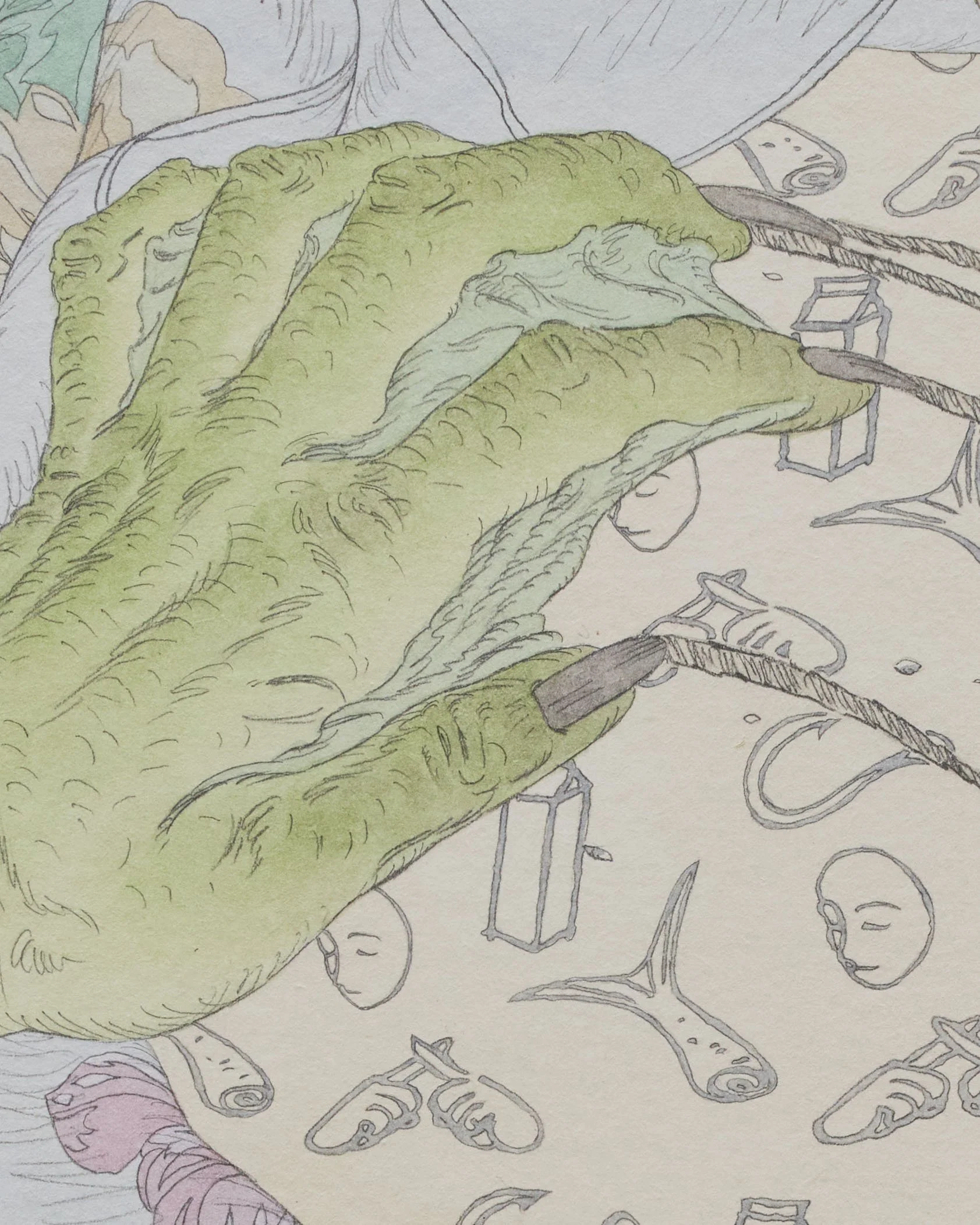 Hook, Secret, Tails, Milk, Kindness (釣り針、秘密、尻尾、牛乳、やさしさ), detail