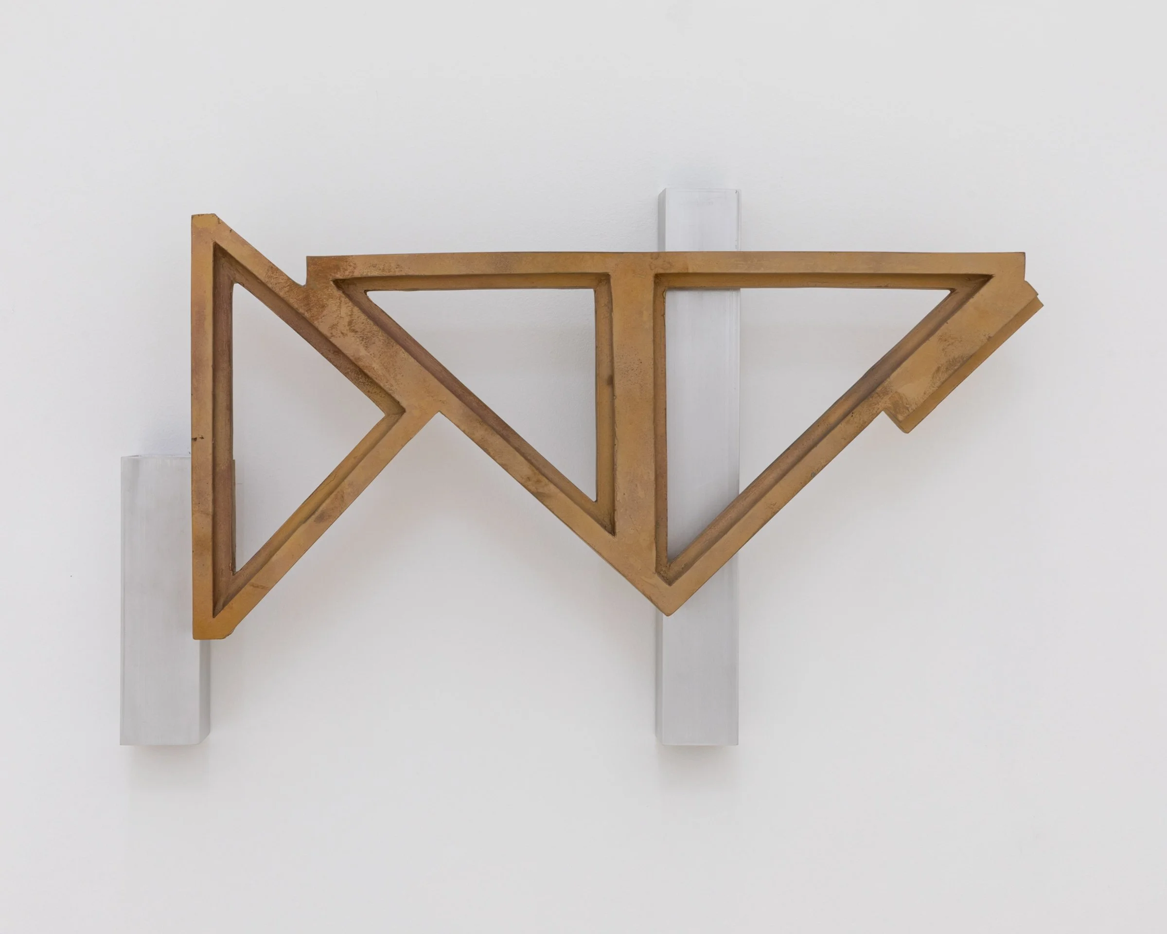 Untitled, 2023. Cast bronze and aluminum, 18 x 26 in (45.7 x 66 cm)