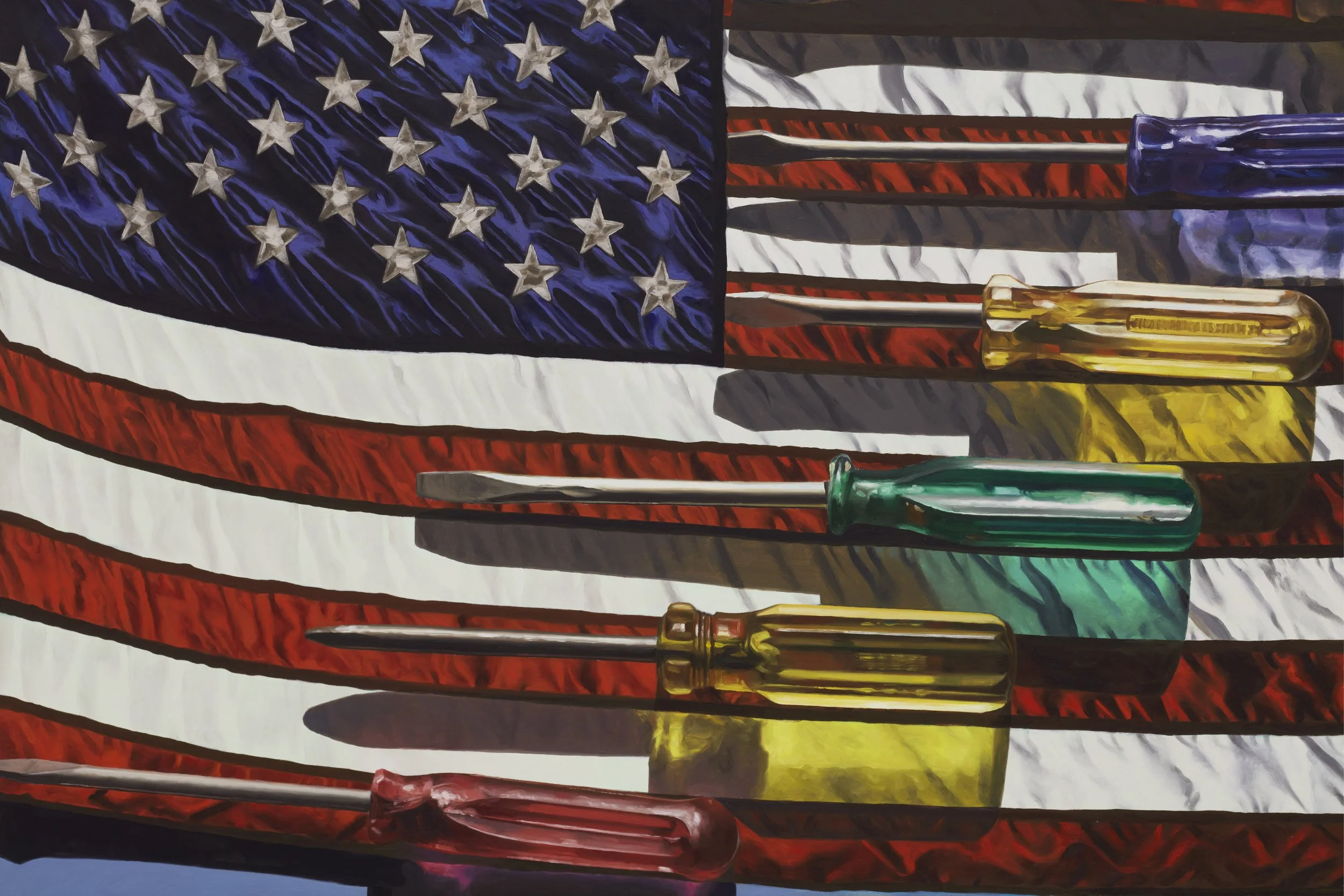 American Flag with Seven Screwdrivers, detail 