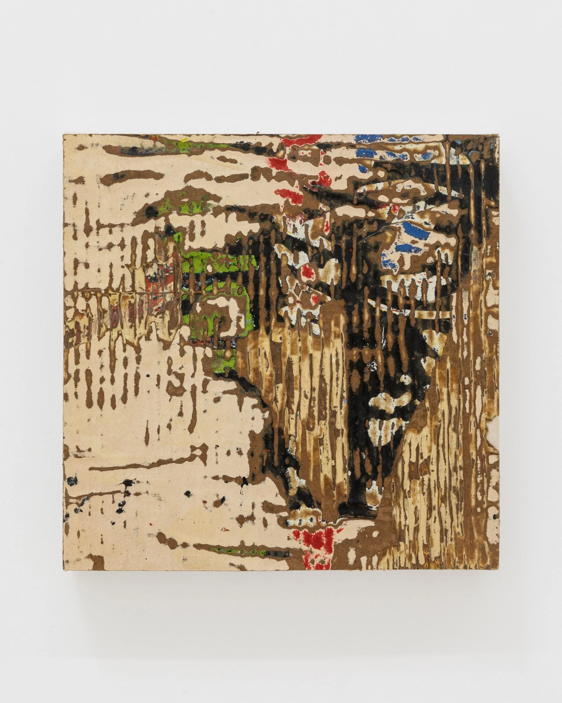 Big Bad Harv (from “Alameda Stones” series), 2026. House paint on cardboard, mounted on canvas, 12 x 12 in (30.5 x 30.5 cm)