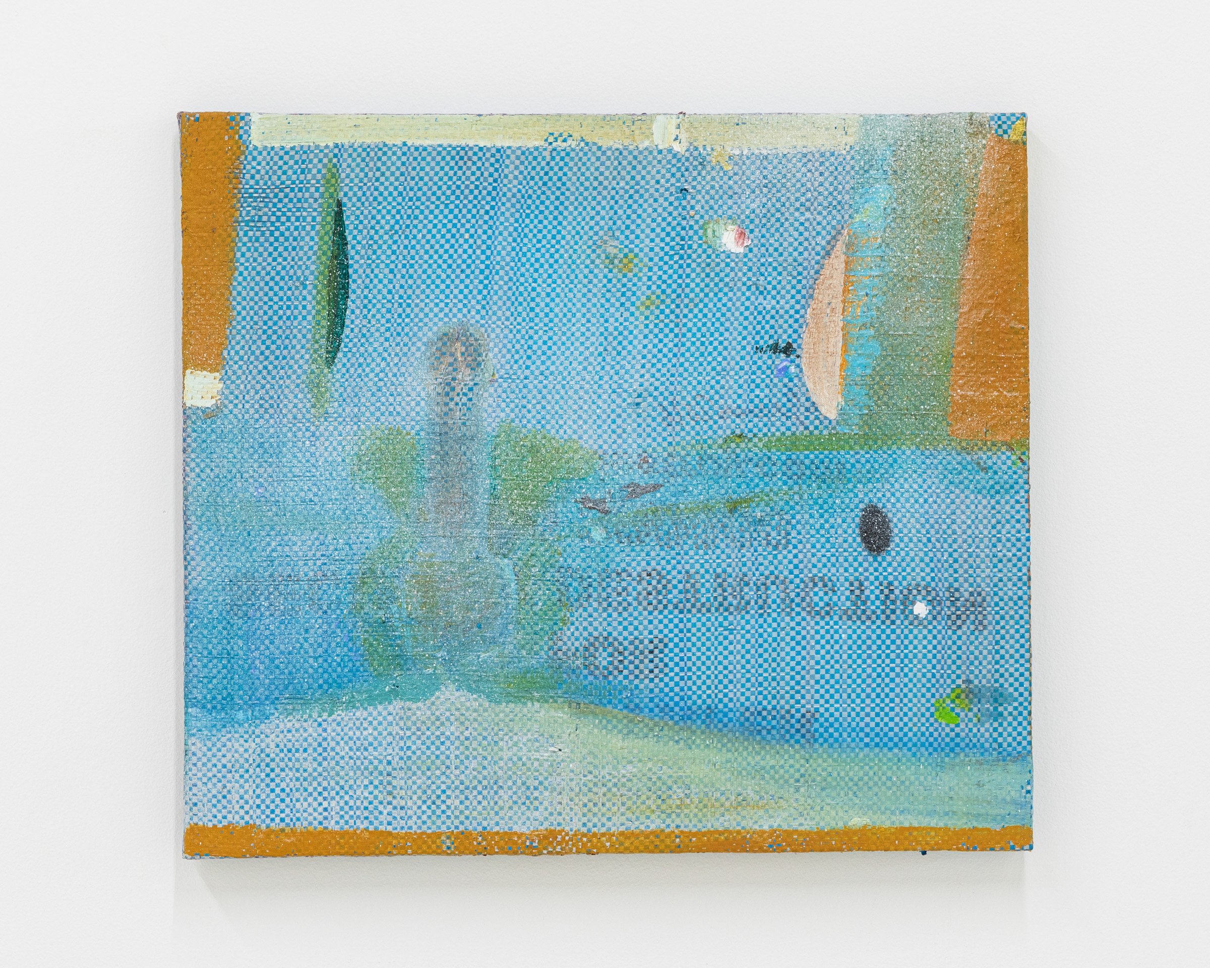 Boy, 2016. Acrylic on woven polypropylene, 15 3/8 x 18 1/8 in (39.1 x 46 cm)