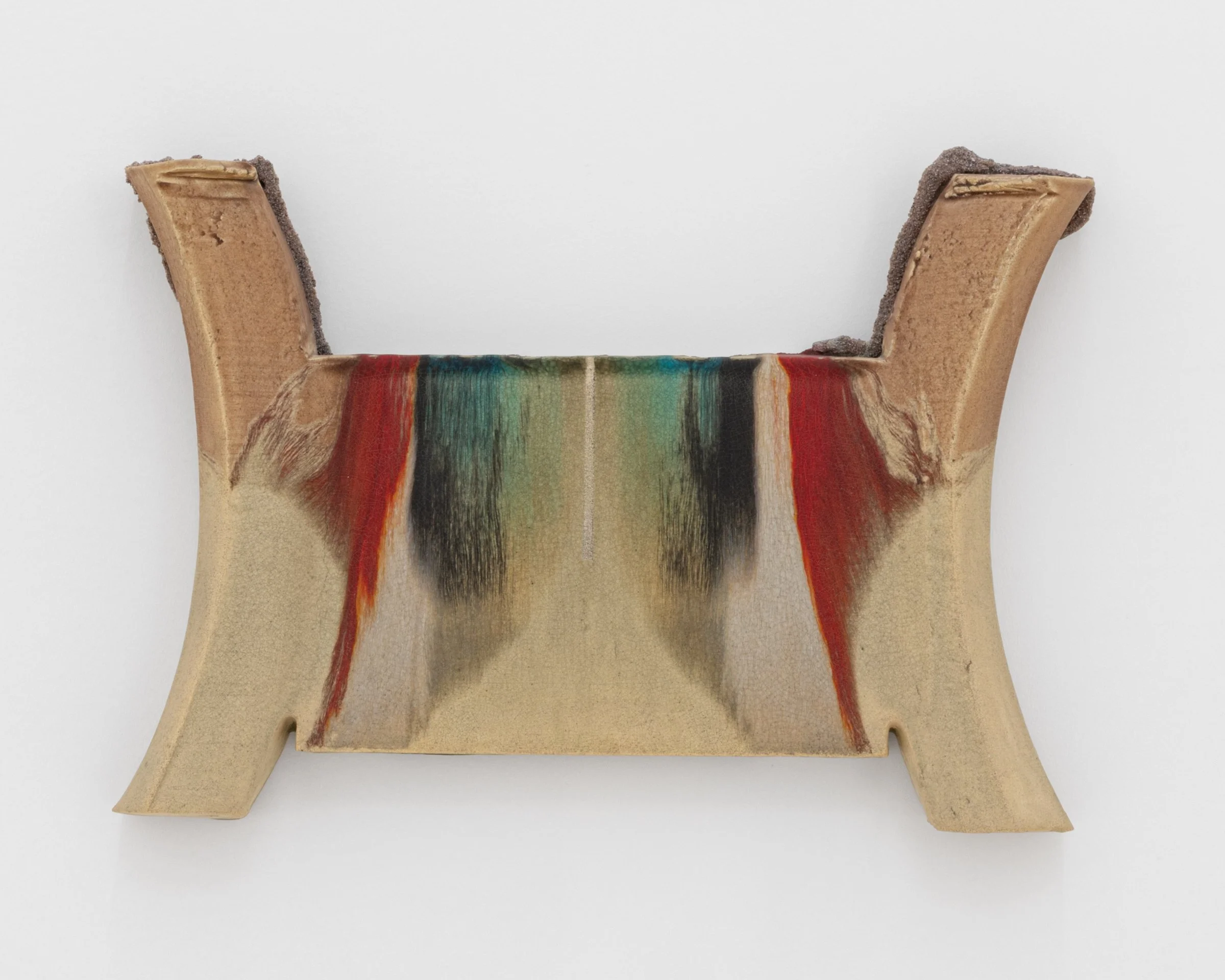 Penny-ante, 2026. Glazed ceramic, 21 1/2 x 15 x 3 in (54.6 x 38.1 x 7.6 cm)