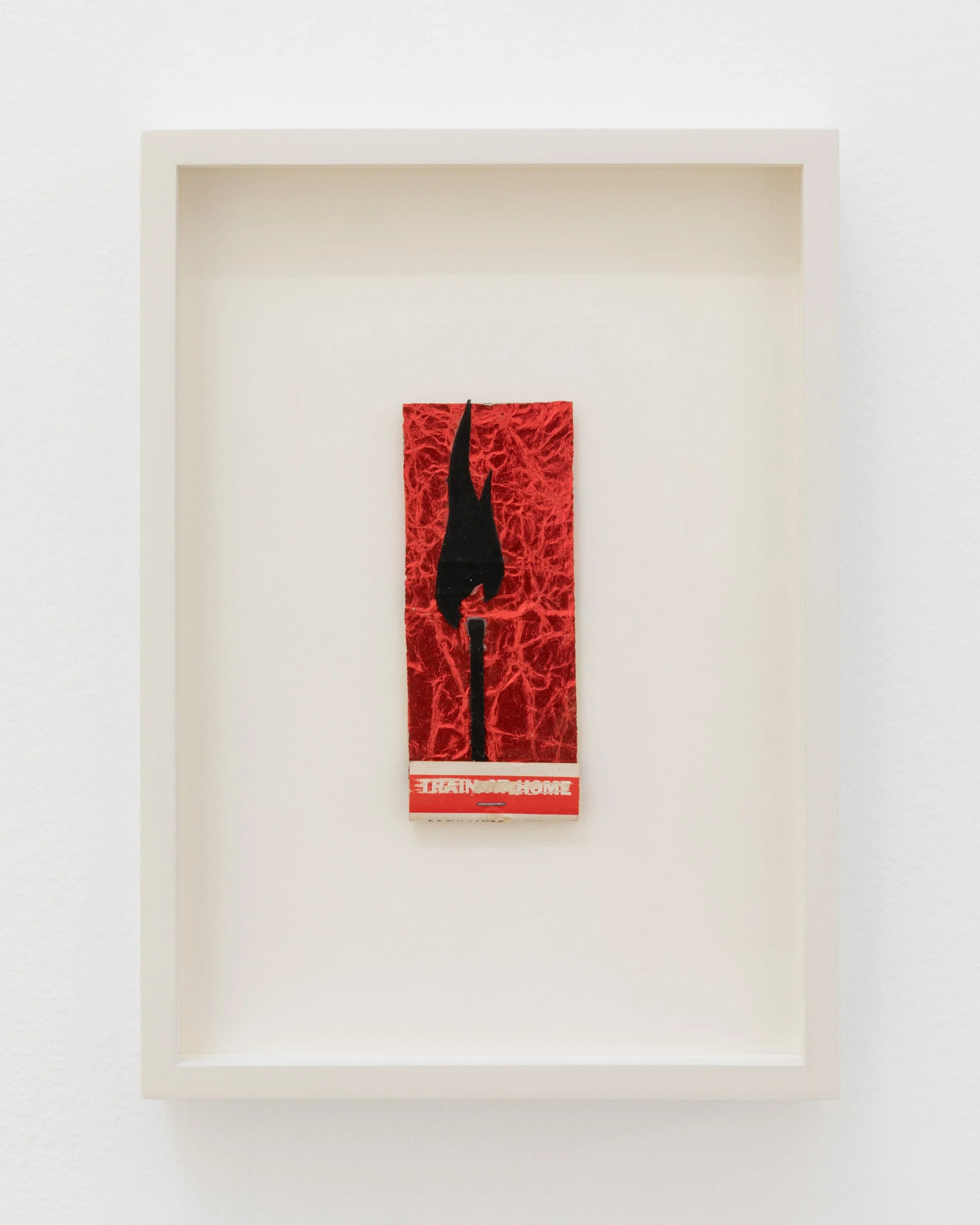 Black Flame, 1975. Mixed media, 3 3/4 x 1 1/2 in (9.5 x 3.8 cm) Framed: 6 x 8 1/2 in (15.2 x 21.6 cm)