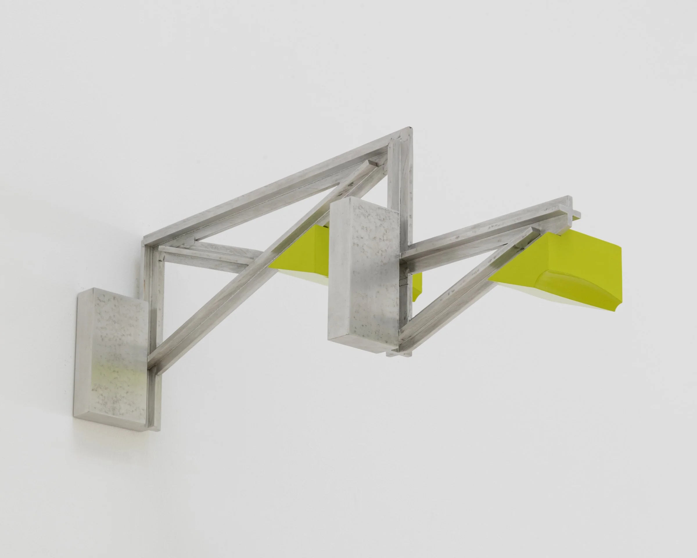 Untitled, 2015. Painted maple wood and aluminum, 10 x 10 x 27 in (25.4 x 25.4 x 68.6 cm)