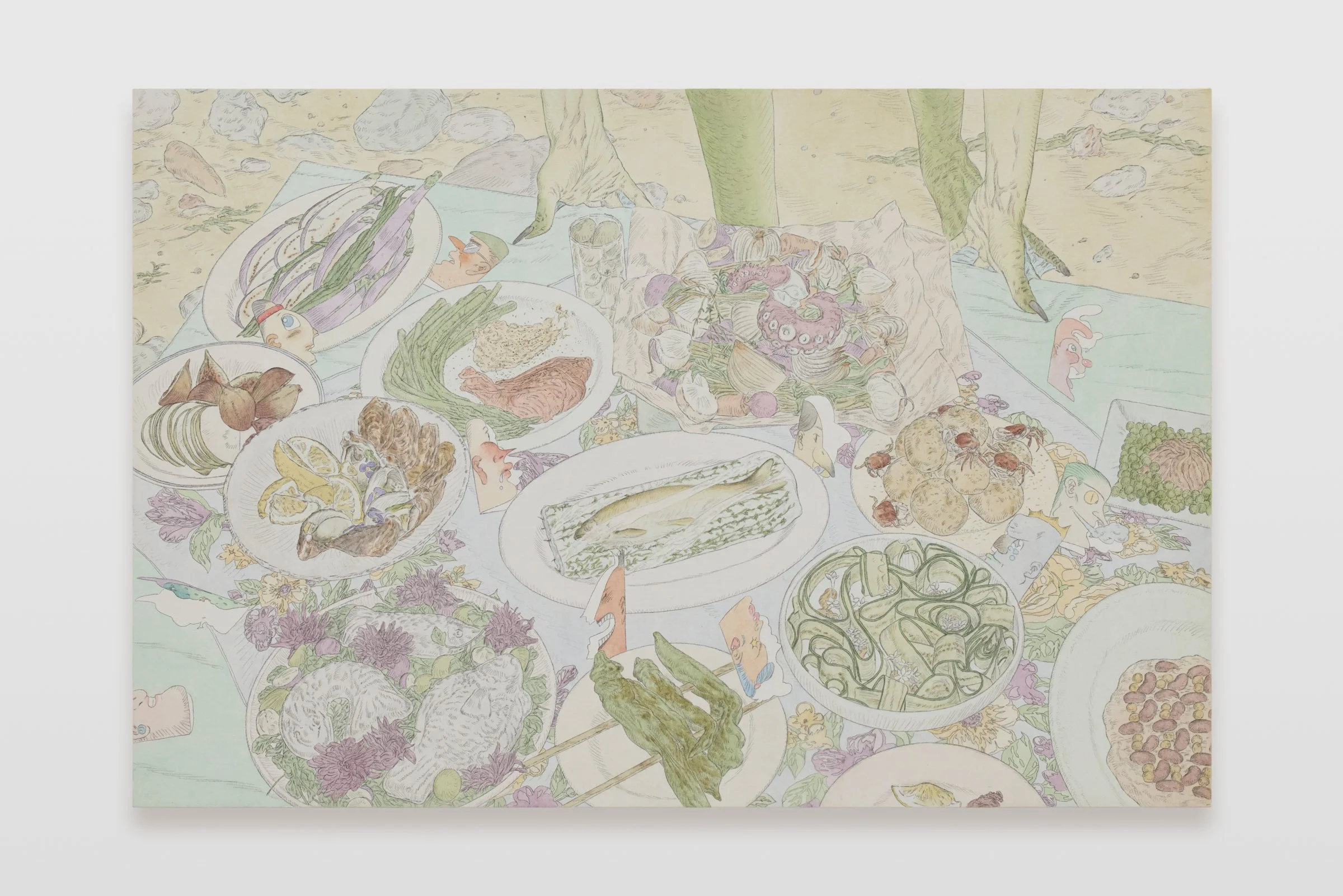 No one understand #2 (誰もわかってくれない #2), 2025. Watercolor and pencil on washi paper mounted on gessoed wood panel, 23 7/8 x 35 7/8 in (60.6 x 91 cm)