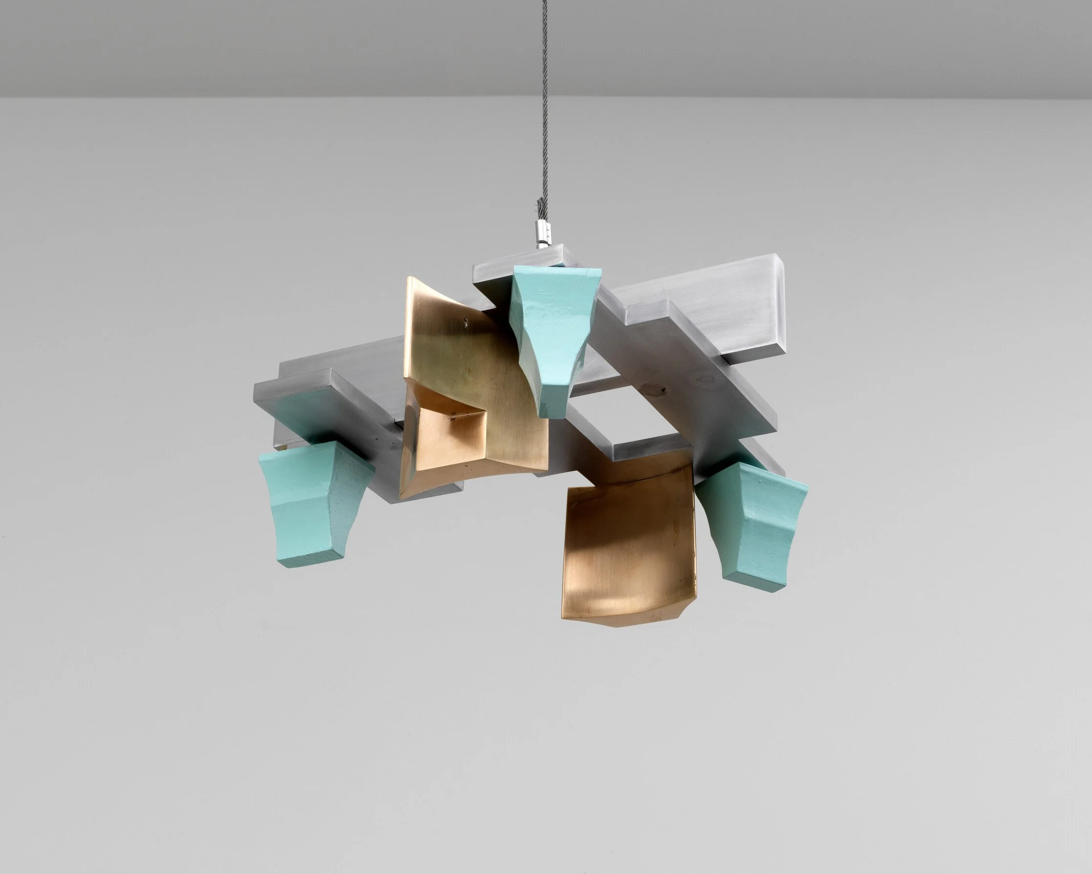 Untitled, 2023. Cast bronze, aluminum and paint, 7¾ x 14¾ x 15 in (19.69 x 37.47 x 38.1 cm)