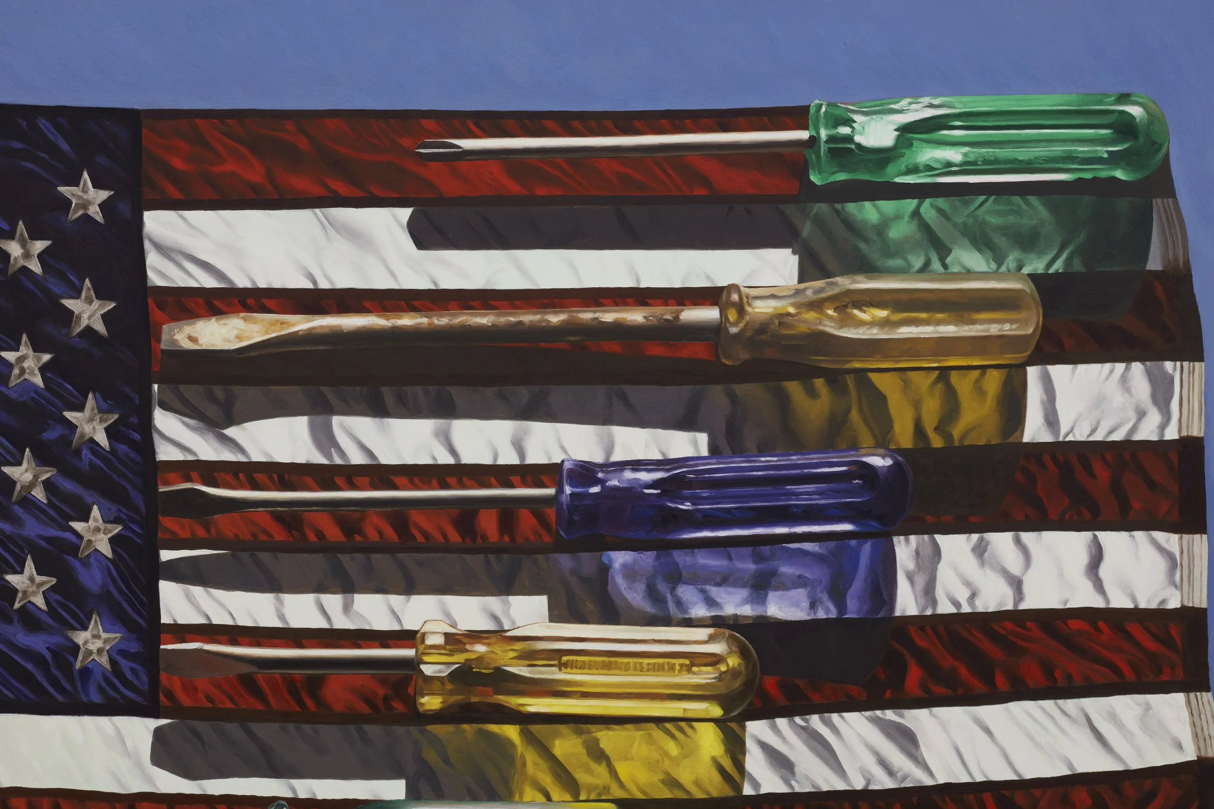 American Flag with Seven Screwdrivers, detail 