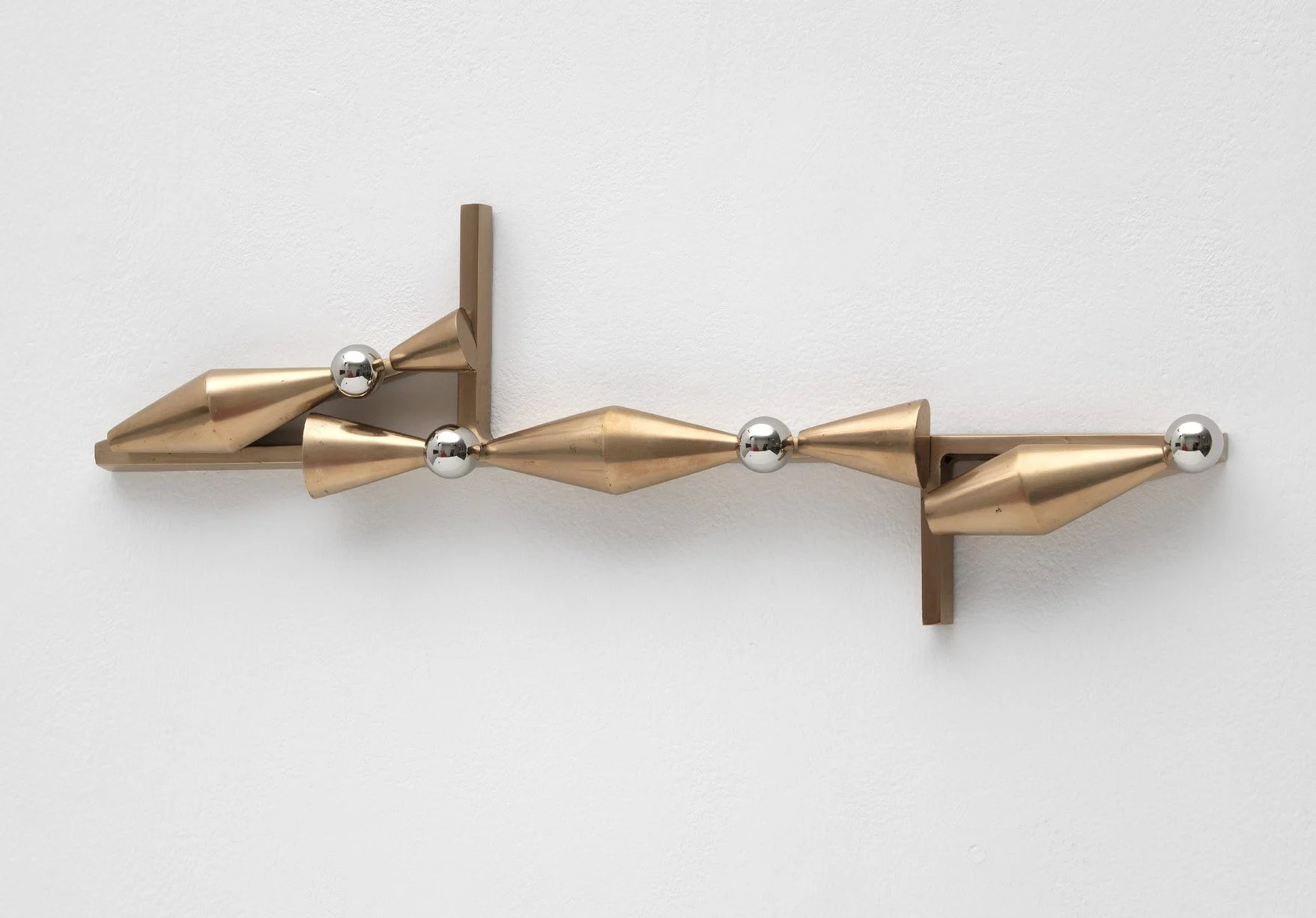 Dreigesicht (Hurson), 2016. Cast bronze, nickel-plated cast bronze, 15¾ × 5¾ × 1½ in (39.95 x 14.61 x 3.81 cm)