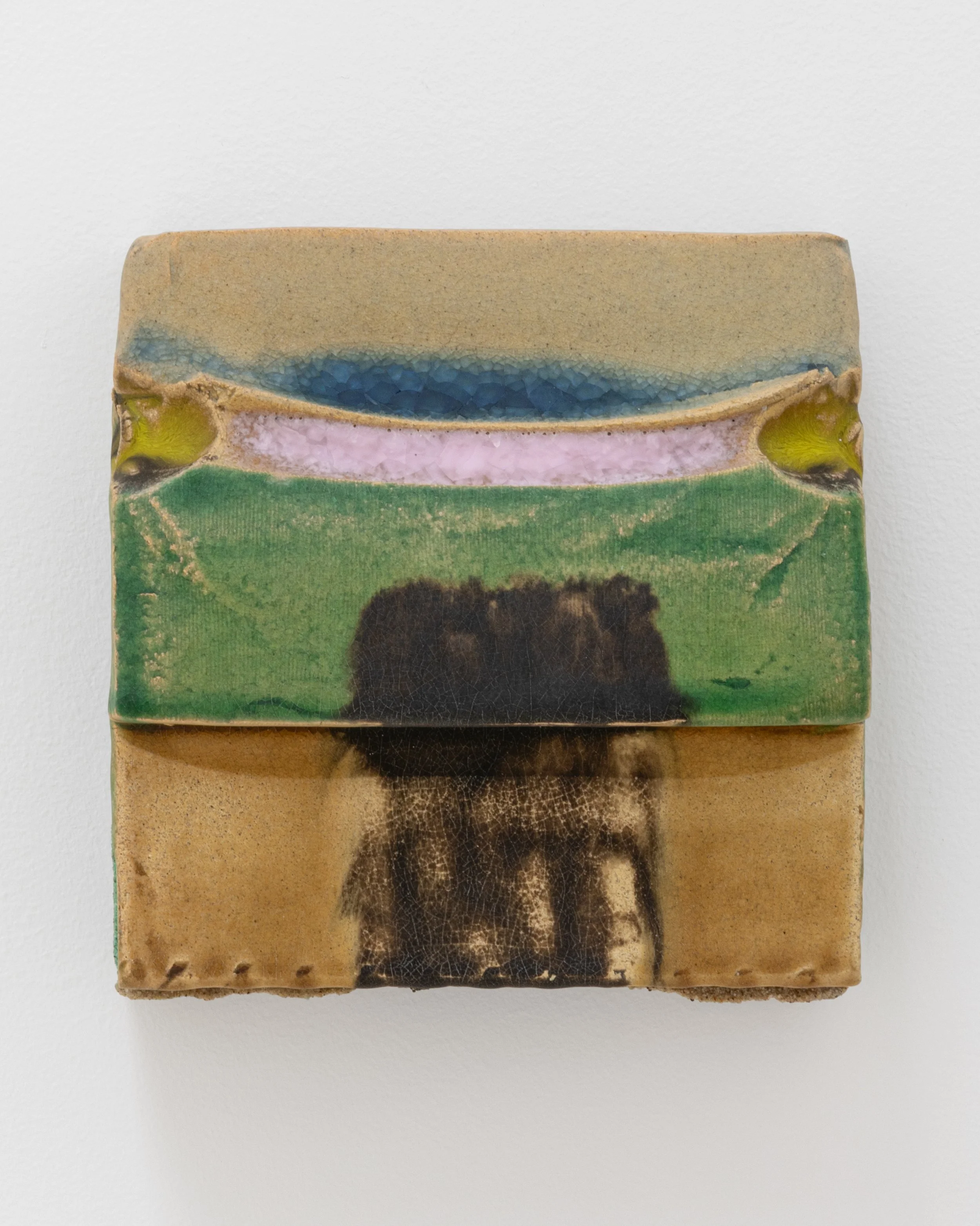 Habitués, 2026. Glazed ceramic, 7 x 7 1/2 x 3 1/2 in (17.8 x 19.1 x 8.9 cm)