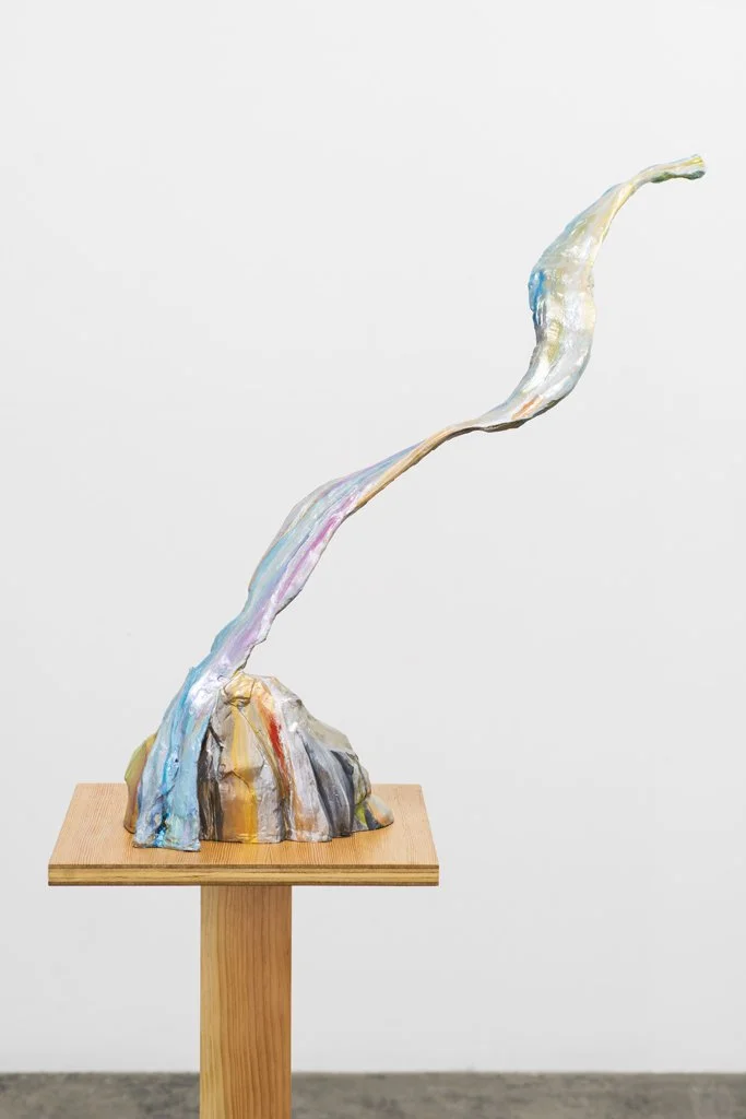 Rusticating 4, 2014. Flashe and acrylic on steel reinforced hydrocal and aqua resin, on wood stand, 65 x 26 x 27 inches (165 x 66 x 68.6 cm)