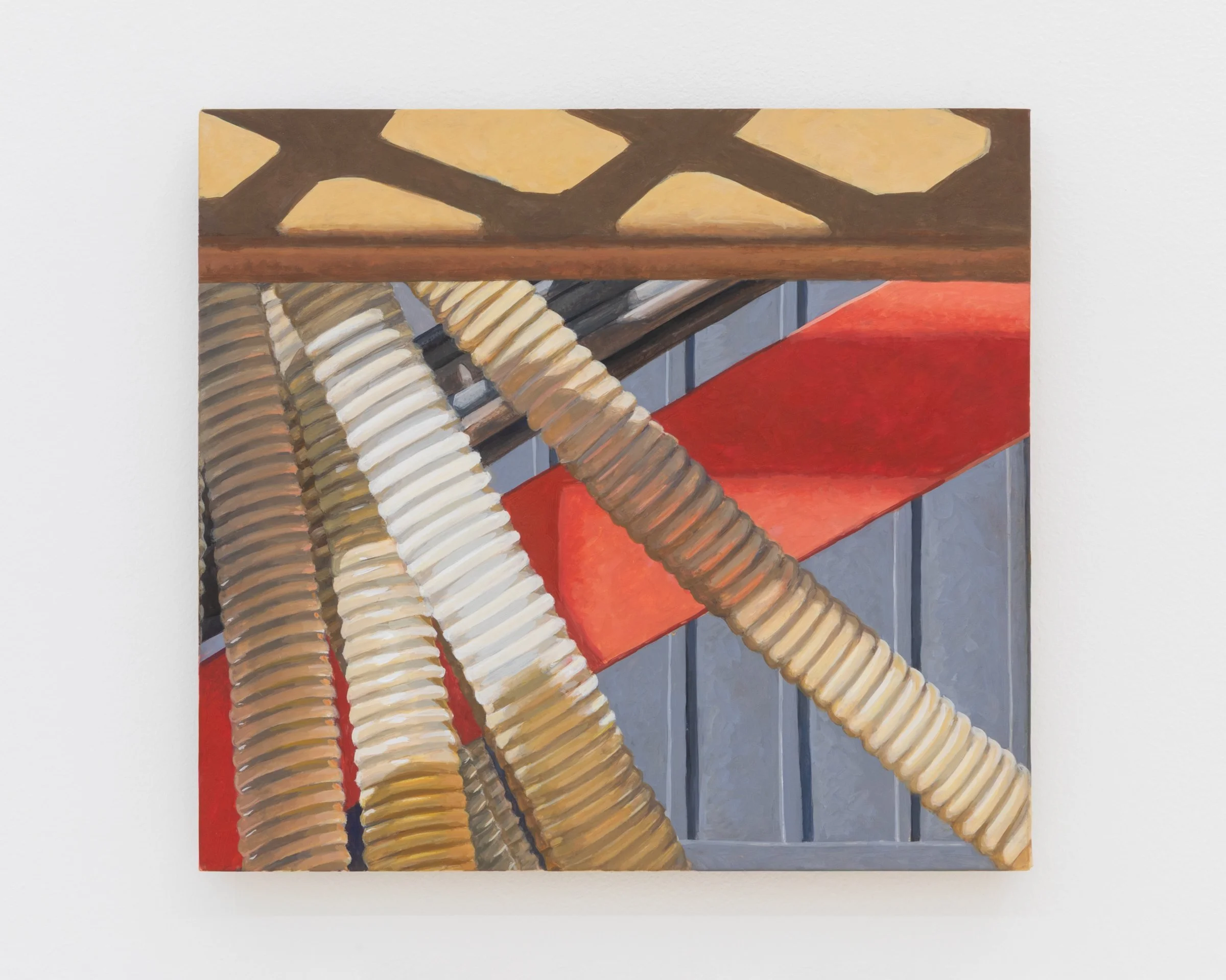 Shadowed, 2025. Egg tempera on calfskin parchment, 11 x 12 in (27.9 x 30.5 cm)