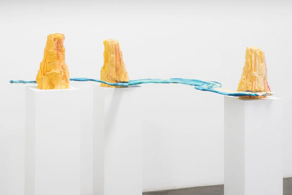 A View to the West, 2014. Flashe on steel reinforced hydrocal, aqua resin, 44 x 13 1/2 x 11 1/2 inches (111.7 x 34.3 x 29.3 cm)