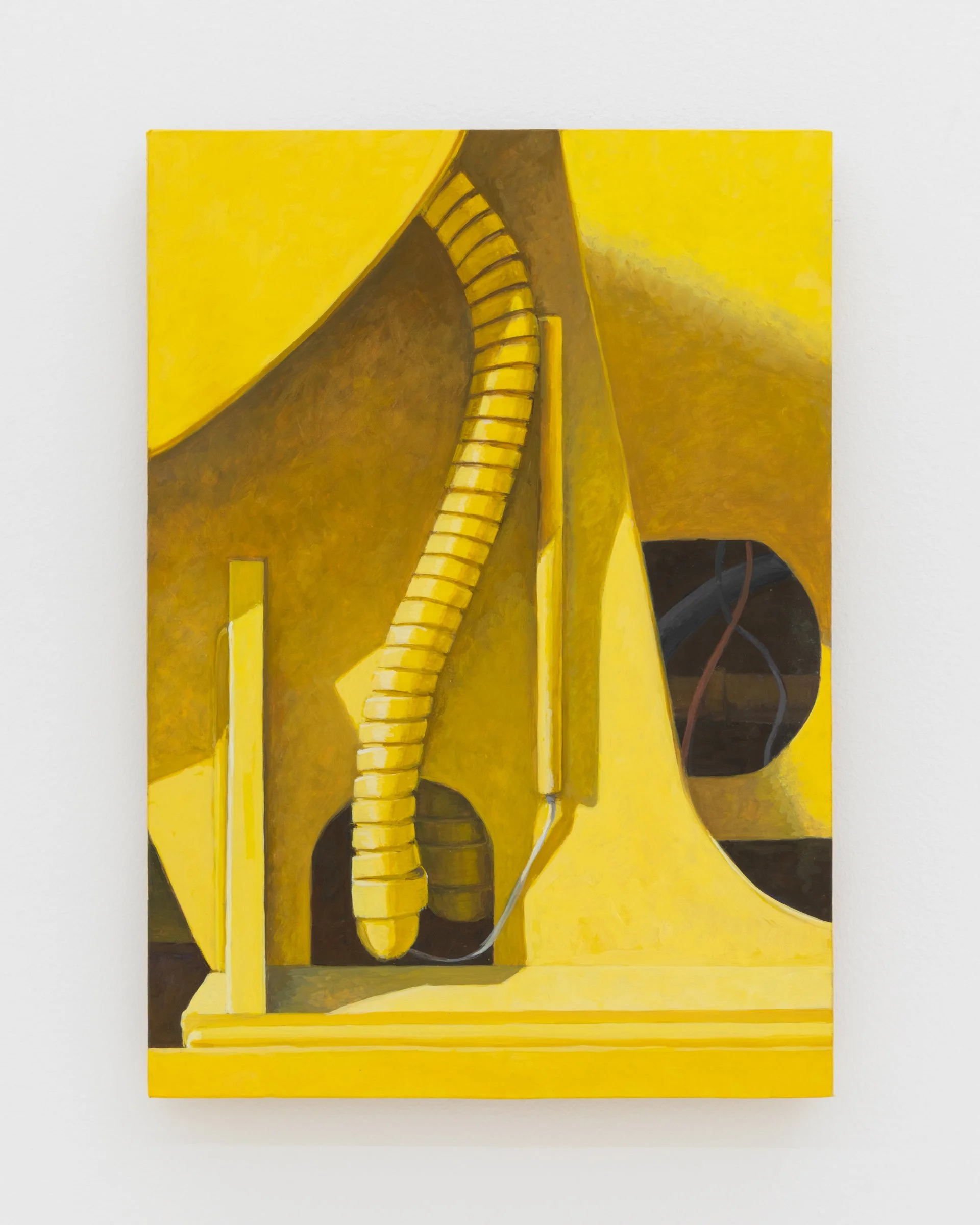 Wrapped Curve, 2025. Egg tempera on calfskin parchment, 13 1/2 x 9 1/2 in (34.3 x 24.1 cm)