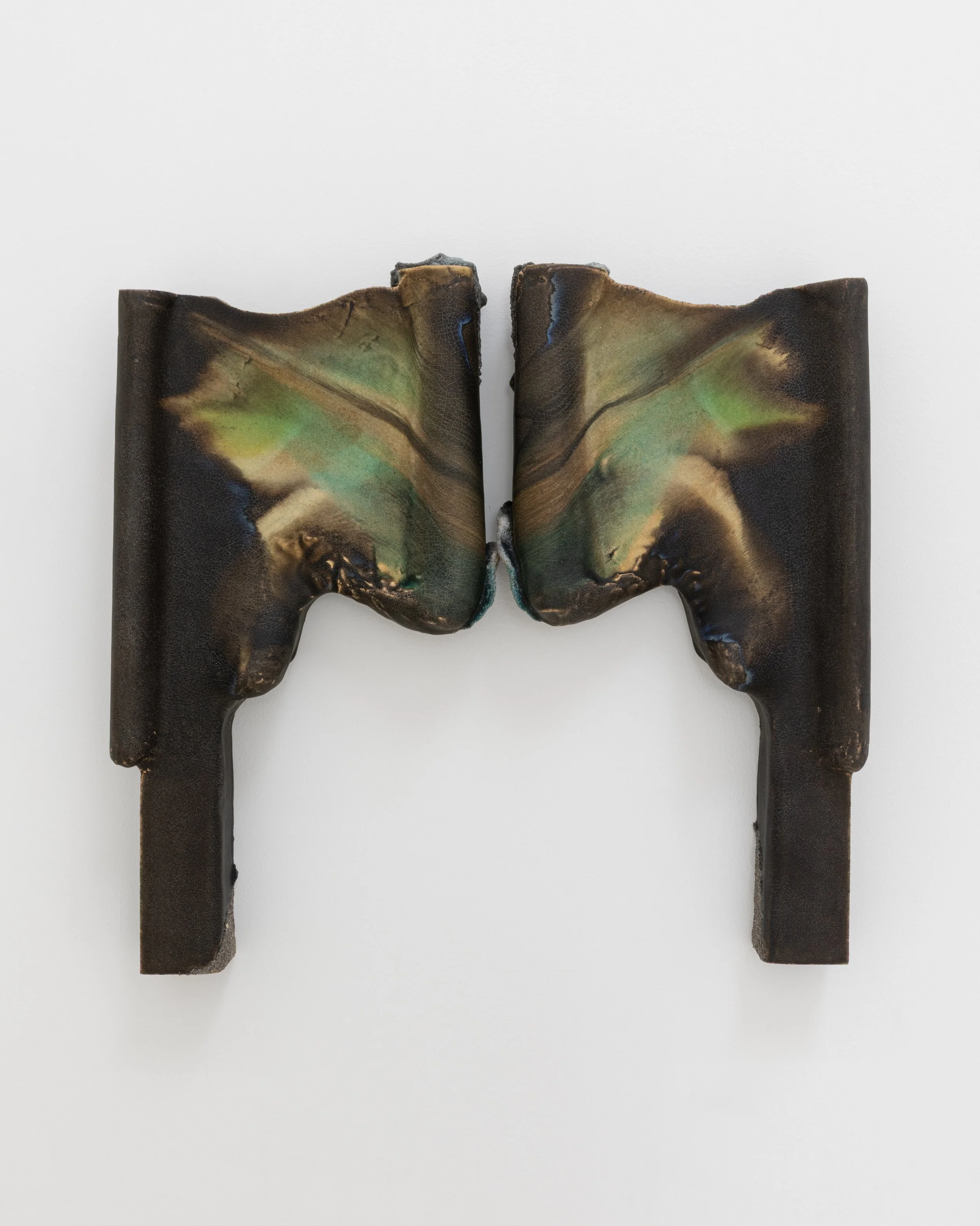 Sun wife, 2026. Glazed ceramic, 20 x 22 x 3 1/2 in (50.8 x 55.9 x 8.9 cm)