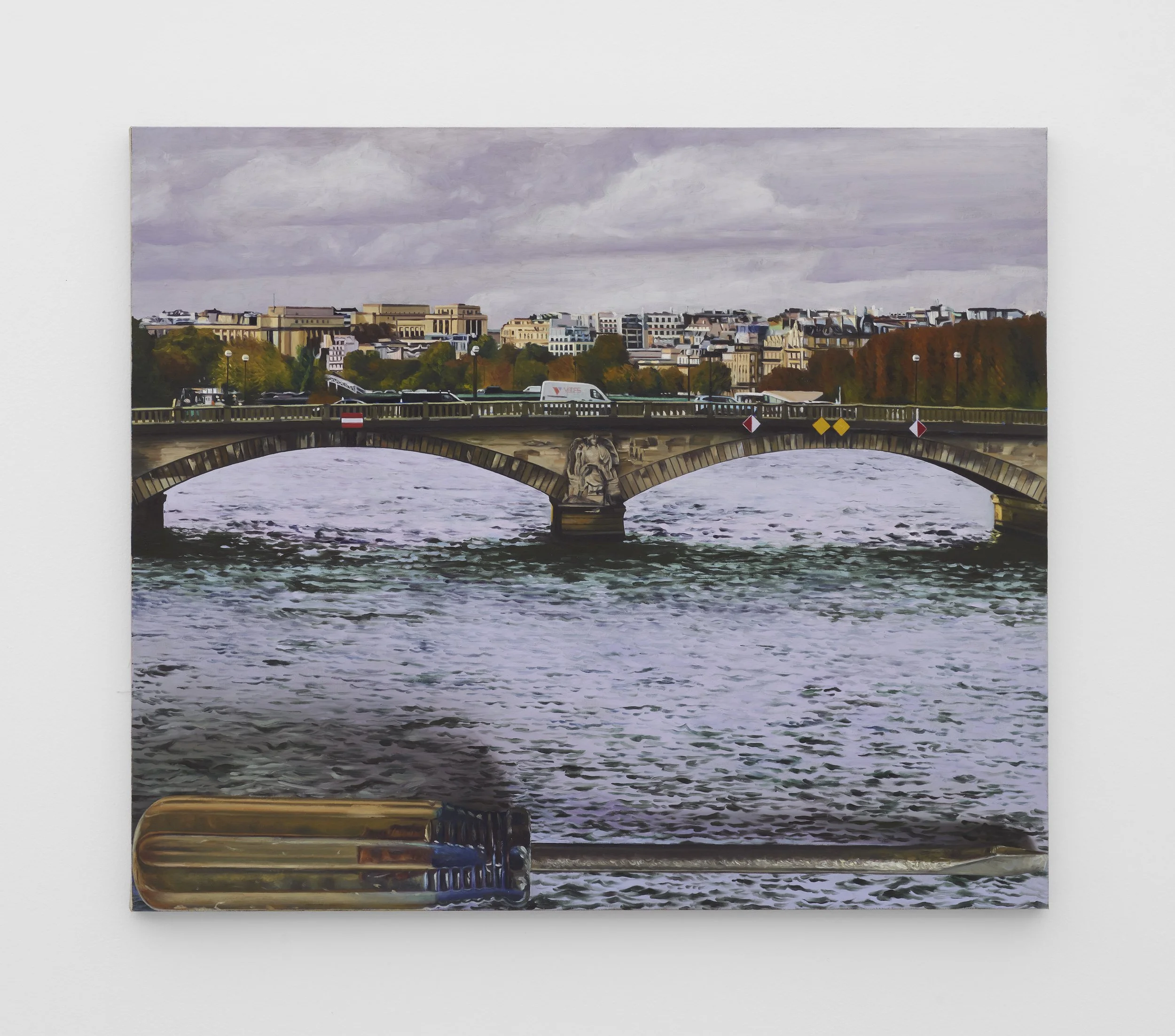 Le Pont des Invalides with Screwdriver, 2026. Oil on canvas, 23 x 27 in (58.4 x 68.5 cm)