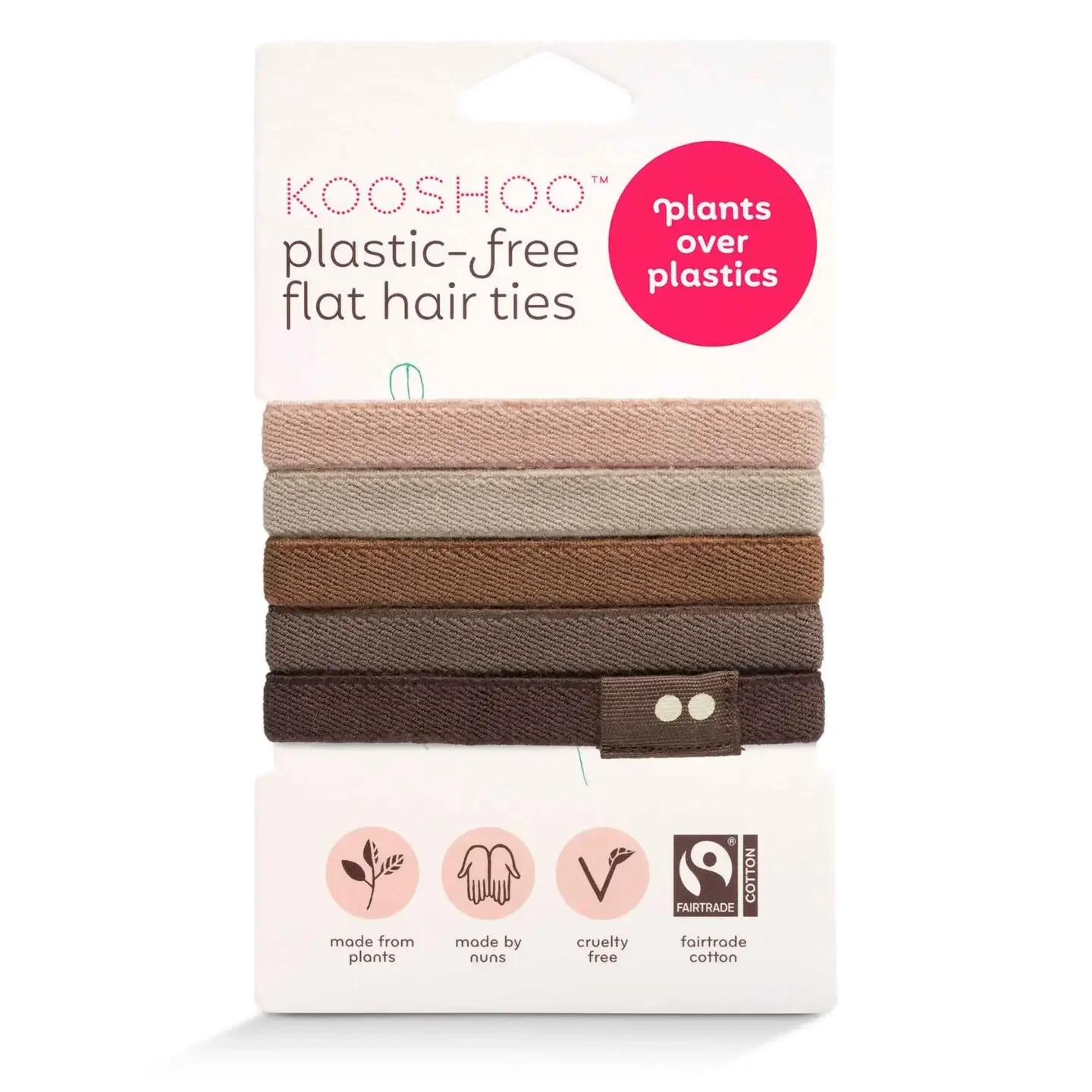 Plastic-Free Flat Hair Ties Earth Tints.webp