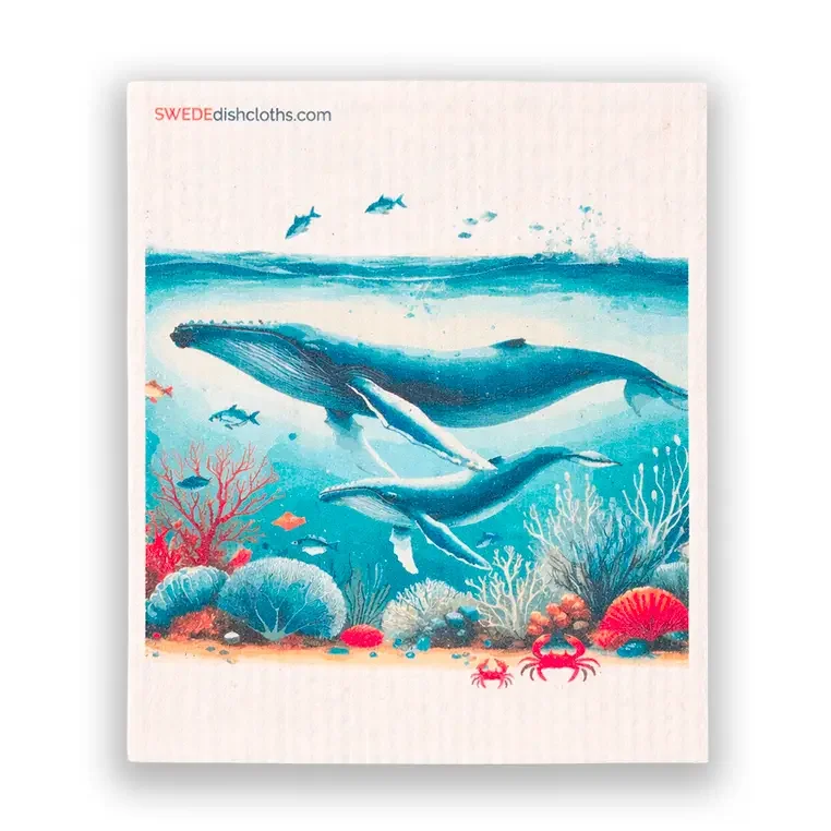 Swedish Dishcloth Whale with Calf.webp
