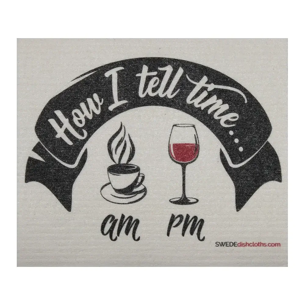 Swedish Dishcloth Tell Time Wine.webp