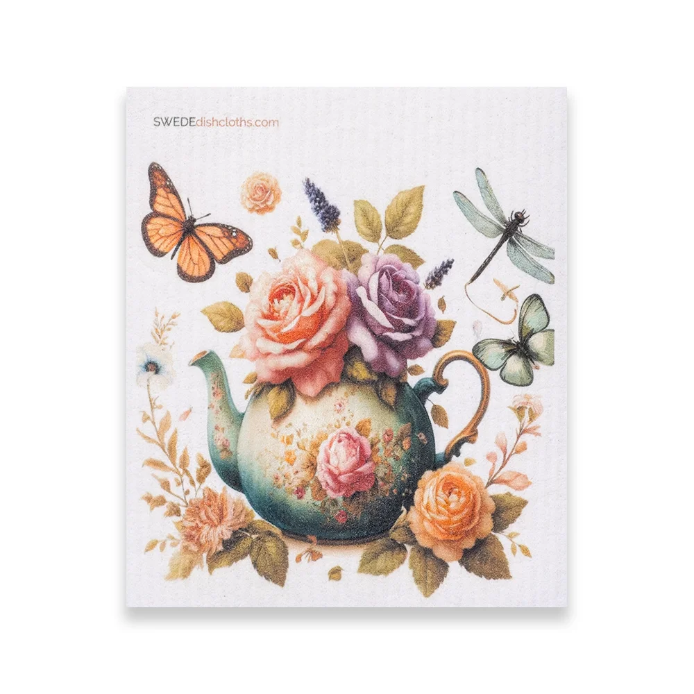 swedish cloth Roses with Butterflies.webp