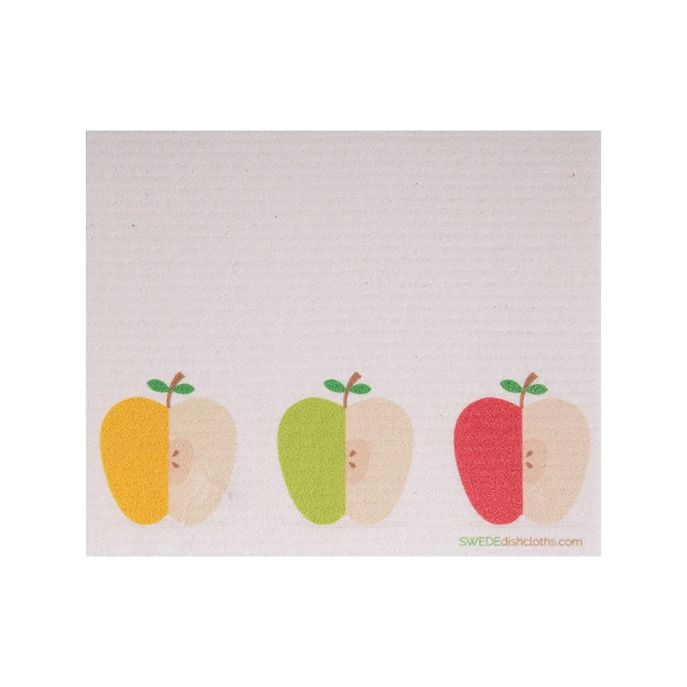 Swedish Dishcloth Three Apples.webp
