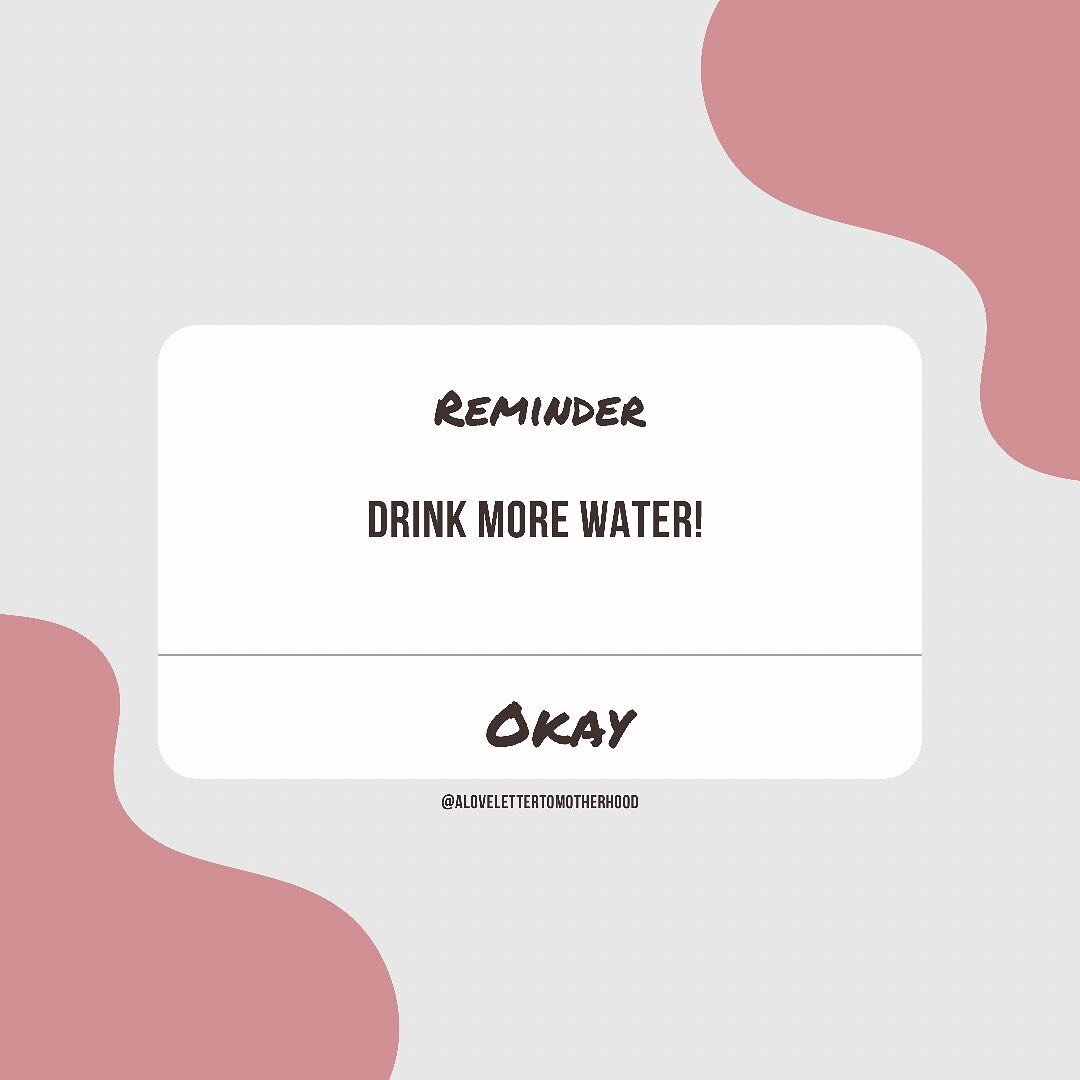 How much water have you had today mama?
⠀⠀⠀⠀⠀⠀⠀⠀⠀
Make sure you're getting in the minimum of 8, 8oz glasses of water a day. If you're feeling bold, drink half your weight in oz. 
⠀⠀⠀⠀⠀⠀⠀⠀⠀
Take care of yourself! Stay hydrated!