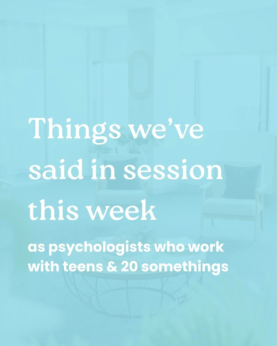 We commonly work with teens &amp; young adults and while we don&rsquo;t claim to be hip and cool, we are intentional about pairing clients with a psychologist who will understand them and they can build a strong therapeutic relationship with. 

We&rs