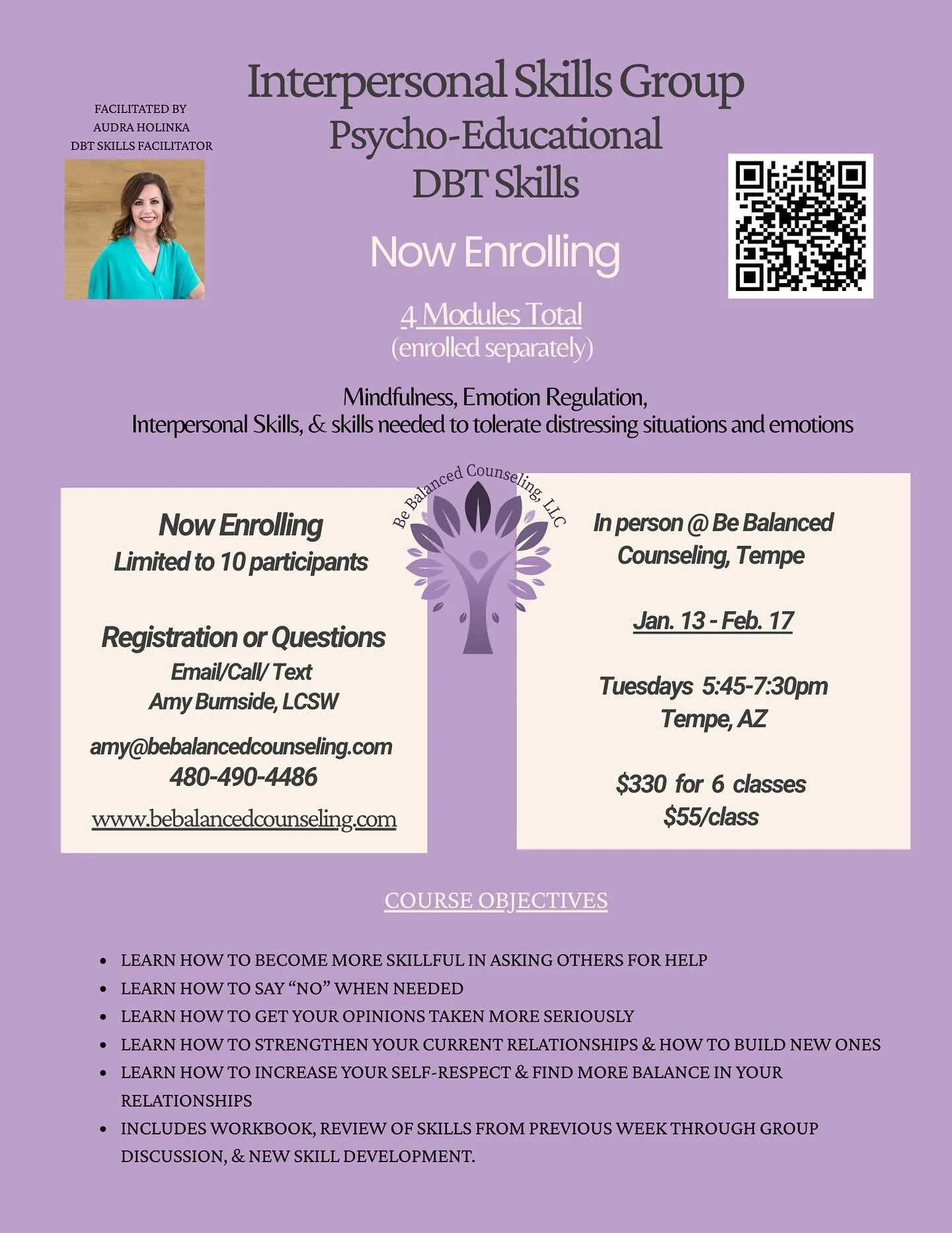 Are you looking to be more skillful and comfortable with your communication skills, asking for helping or saying &ldquo;no&rdquo;? Then join us for this 6 week educational and skill building class. #dbtskills