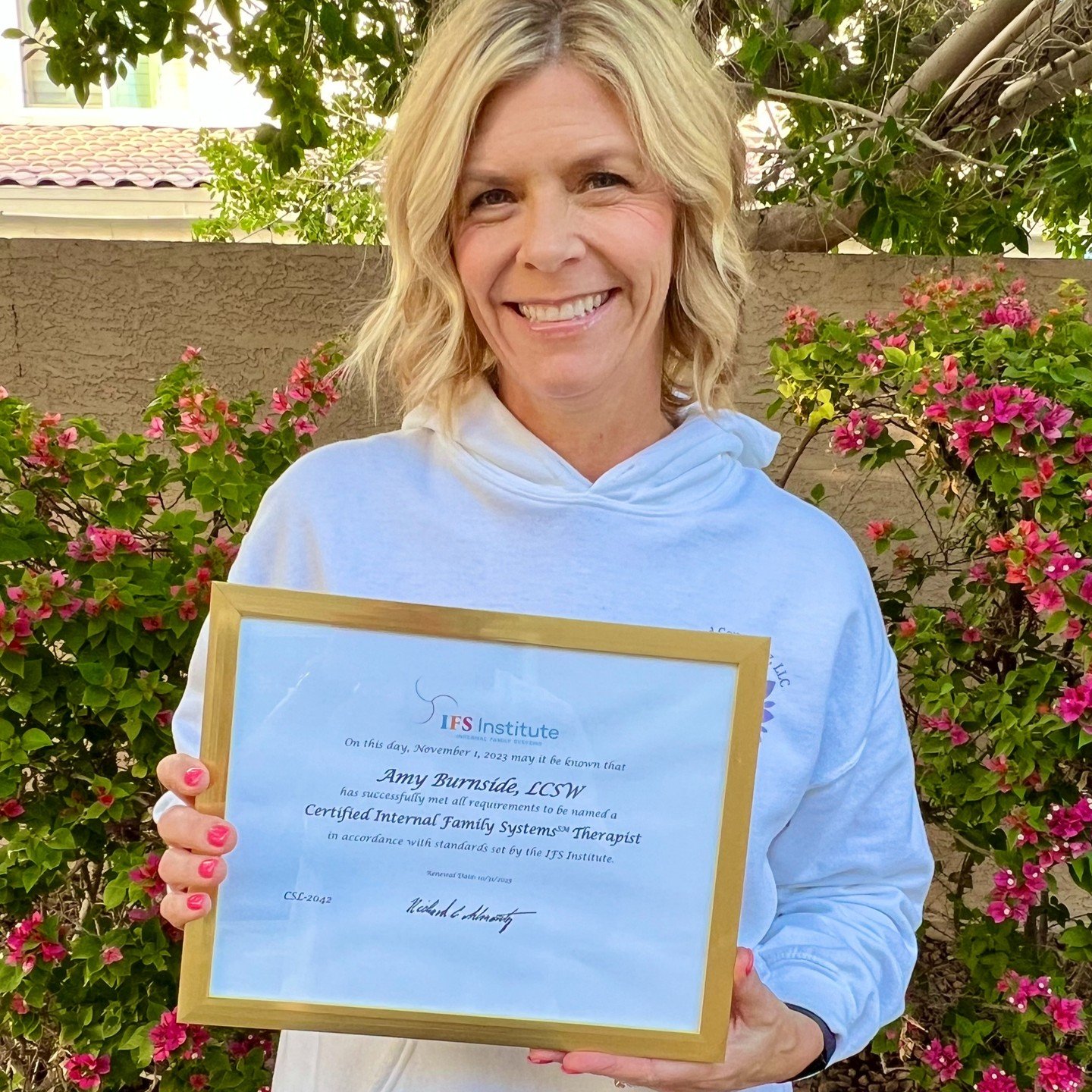 I am thrilled to announce that I have completed the certification process to become a Certified IFS therapist (Internal Family Systems). Even though I have been studying and practicing IFS therapy for 5 years, the certification process is a lengthy, 