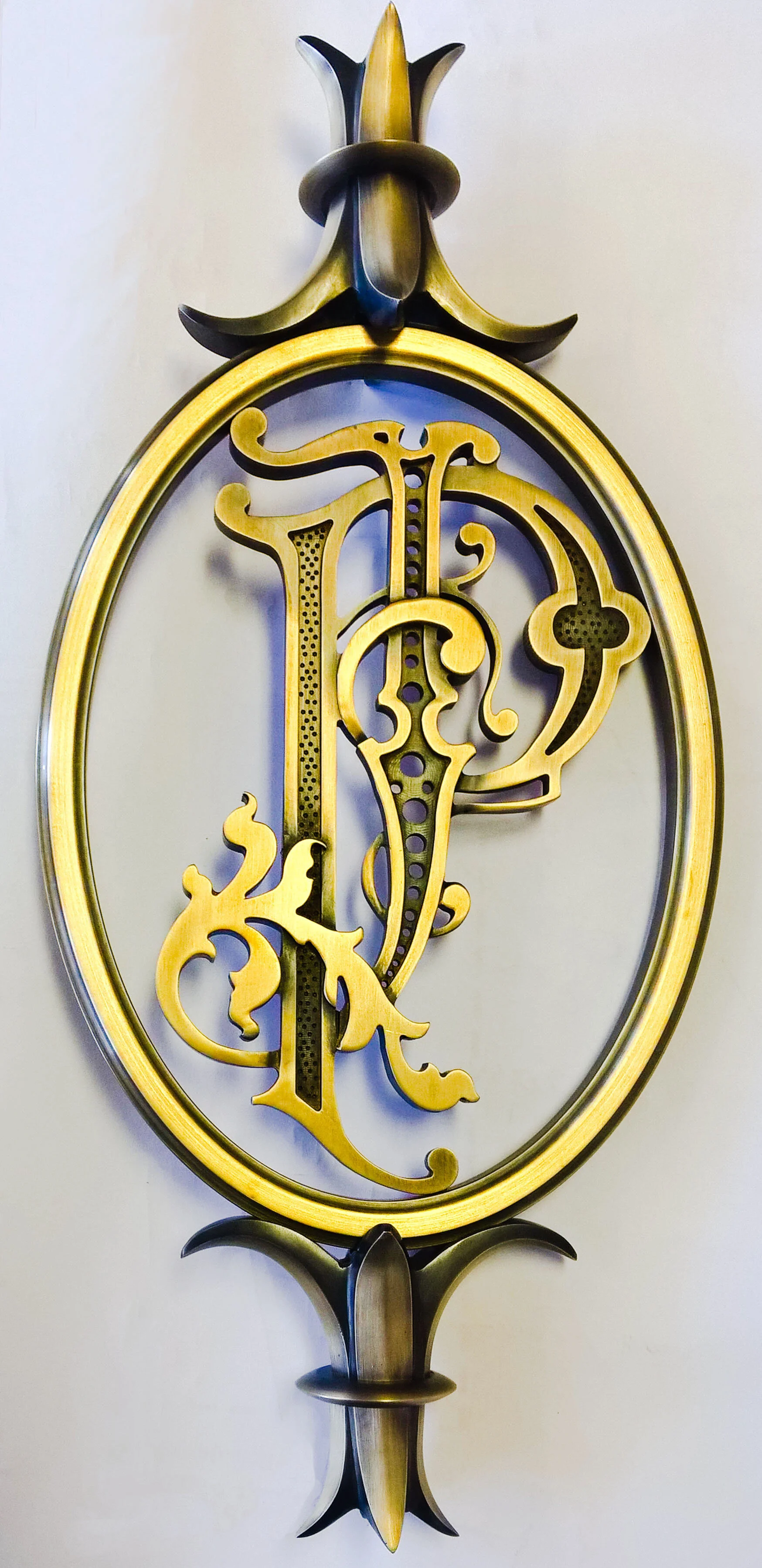 Custom initials in bronze