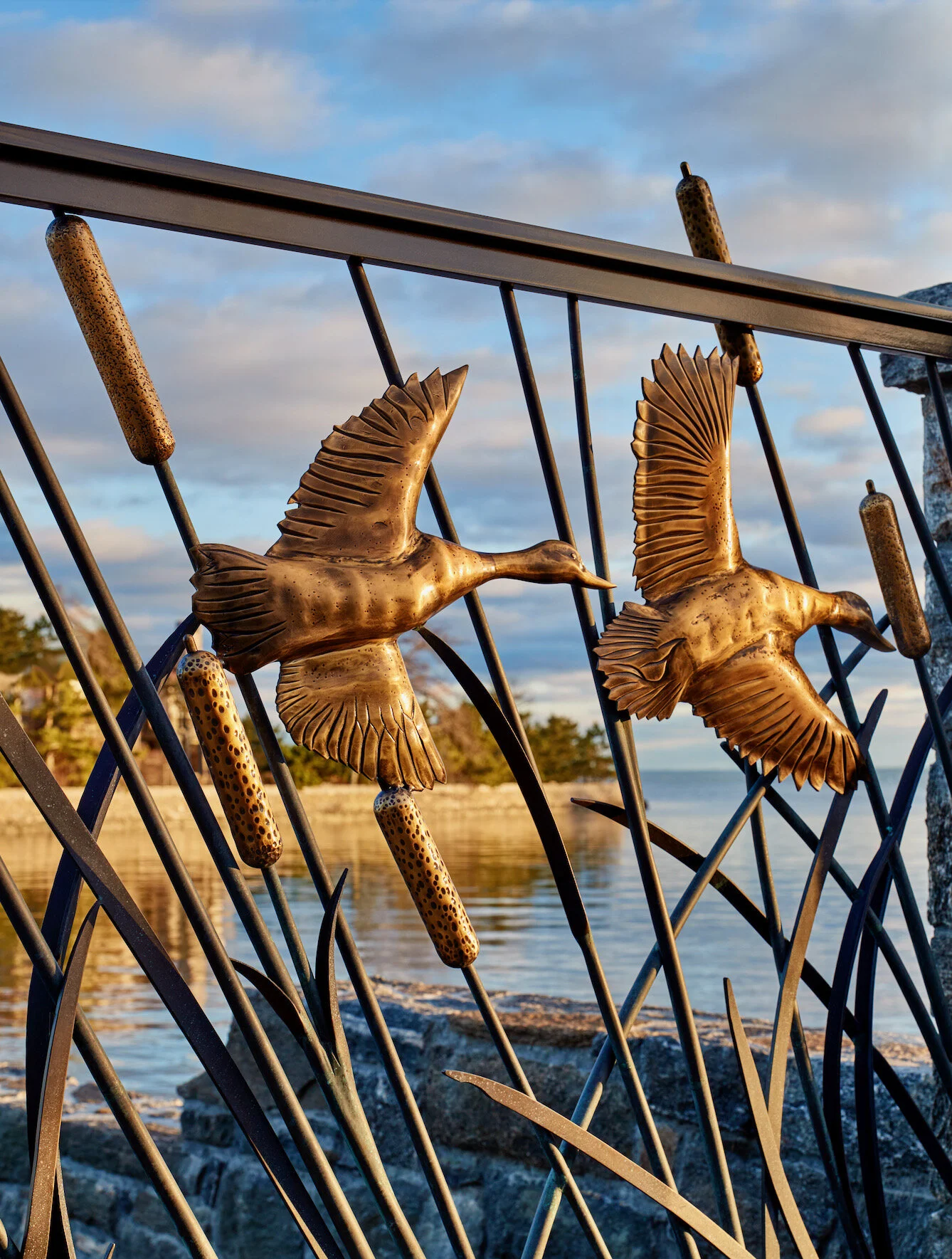 Bronze table with cast bronze legs
