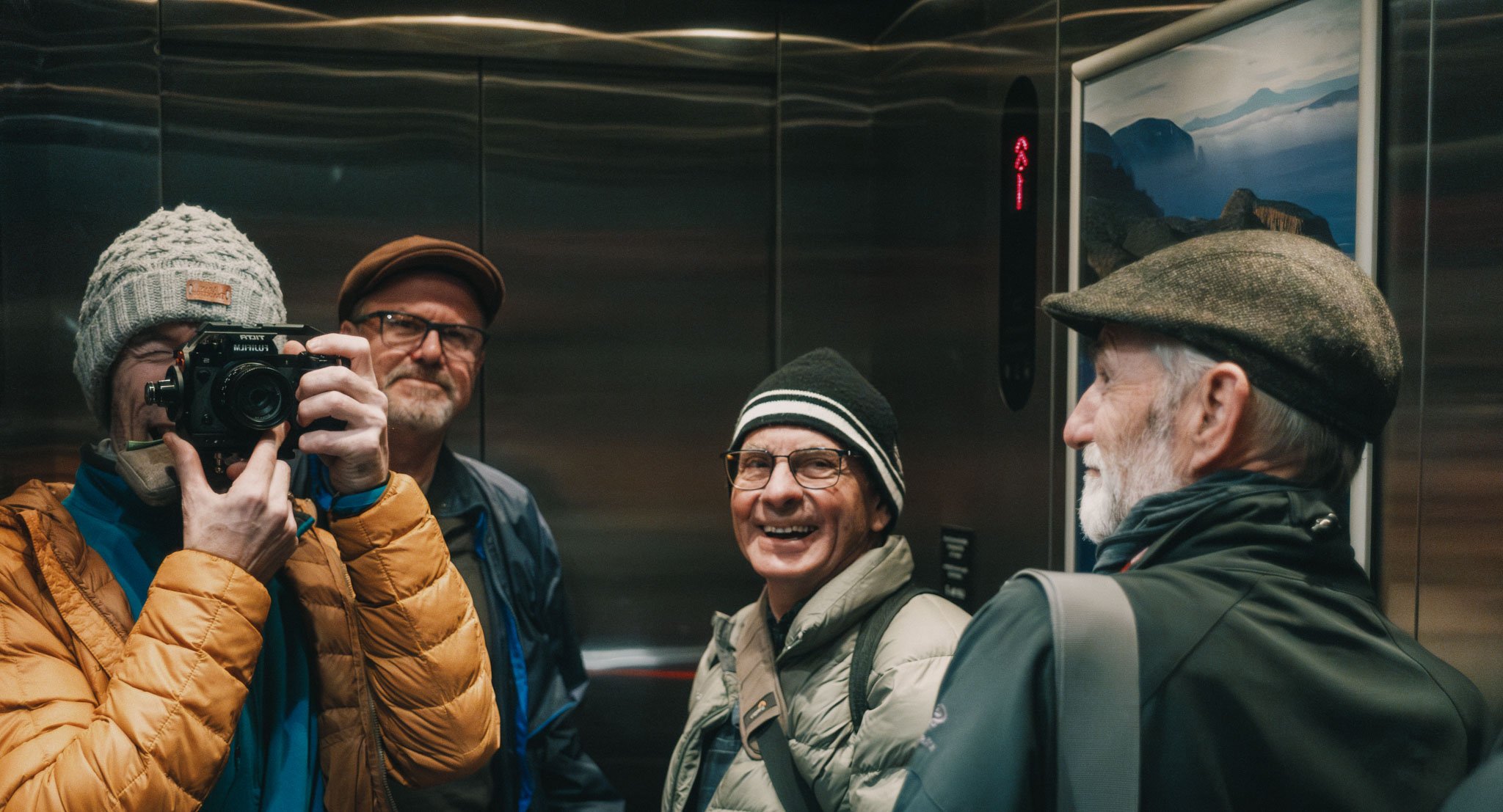 Elevator antics.