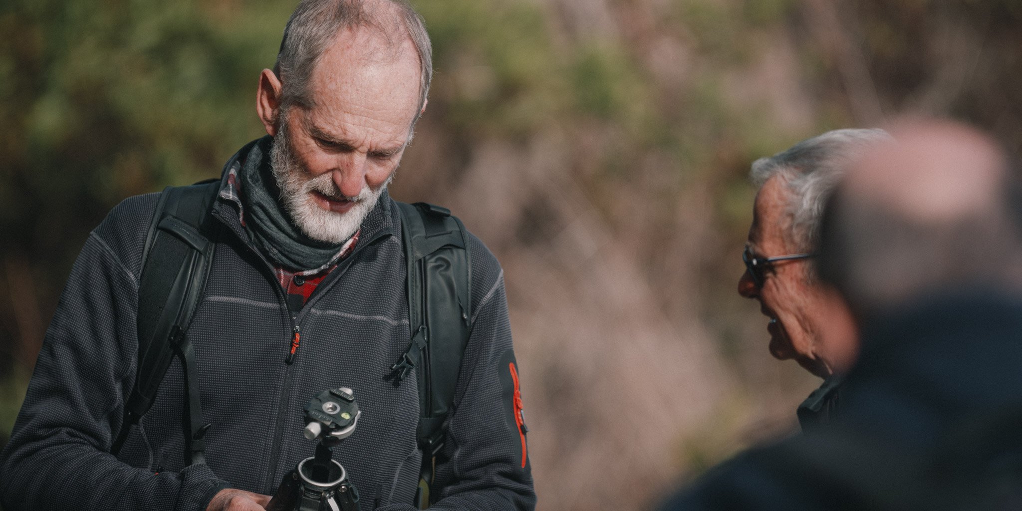 Alan explaining how his tripod tries to kill him every time he uses it. Nice.