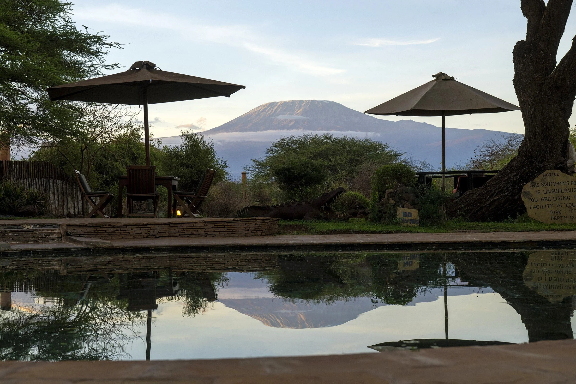 Pool with view of Mt. Kilimanjaro
