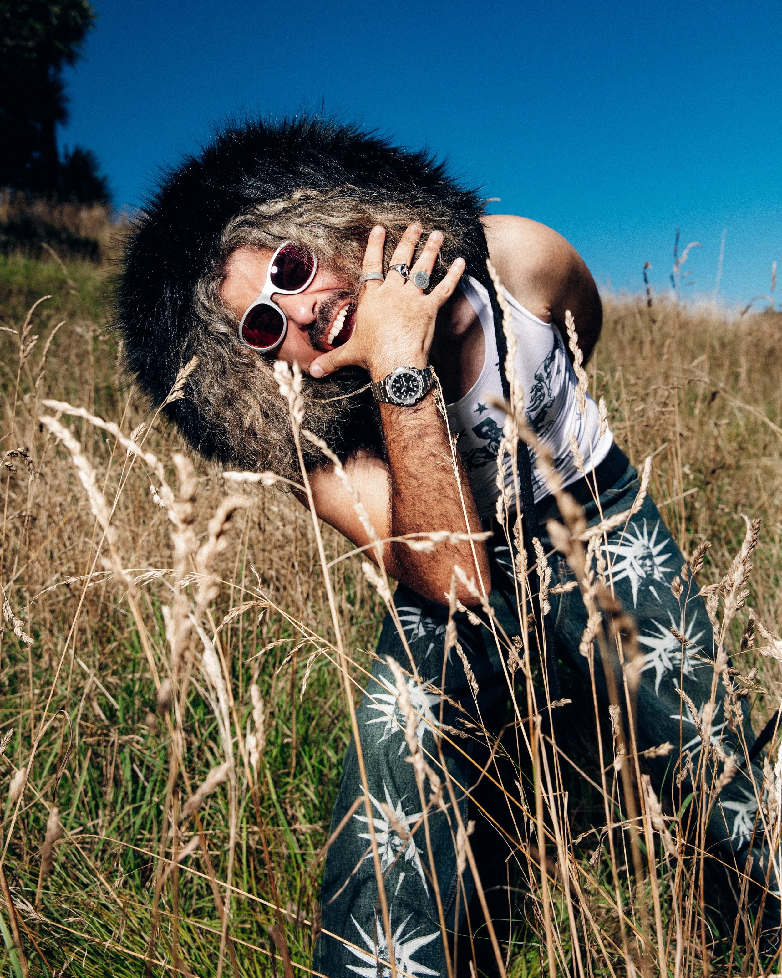   Glasses: Alba Optics, Rings: Stolen Girlfriends Club, Necklace: Stolen Girlfriends Club, Jeans: Ninteen99, Shoes: Burberry  