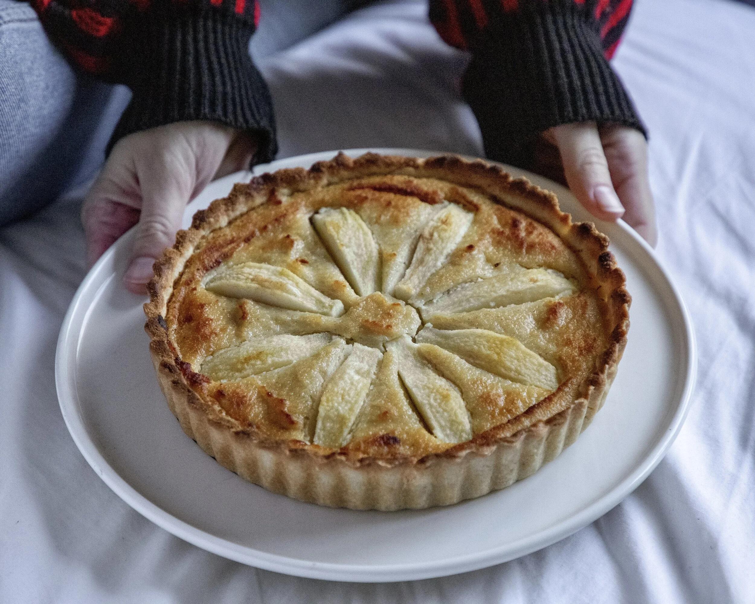 Pear frangipane tart