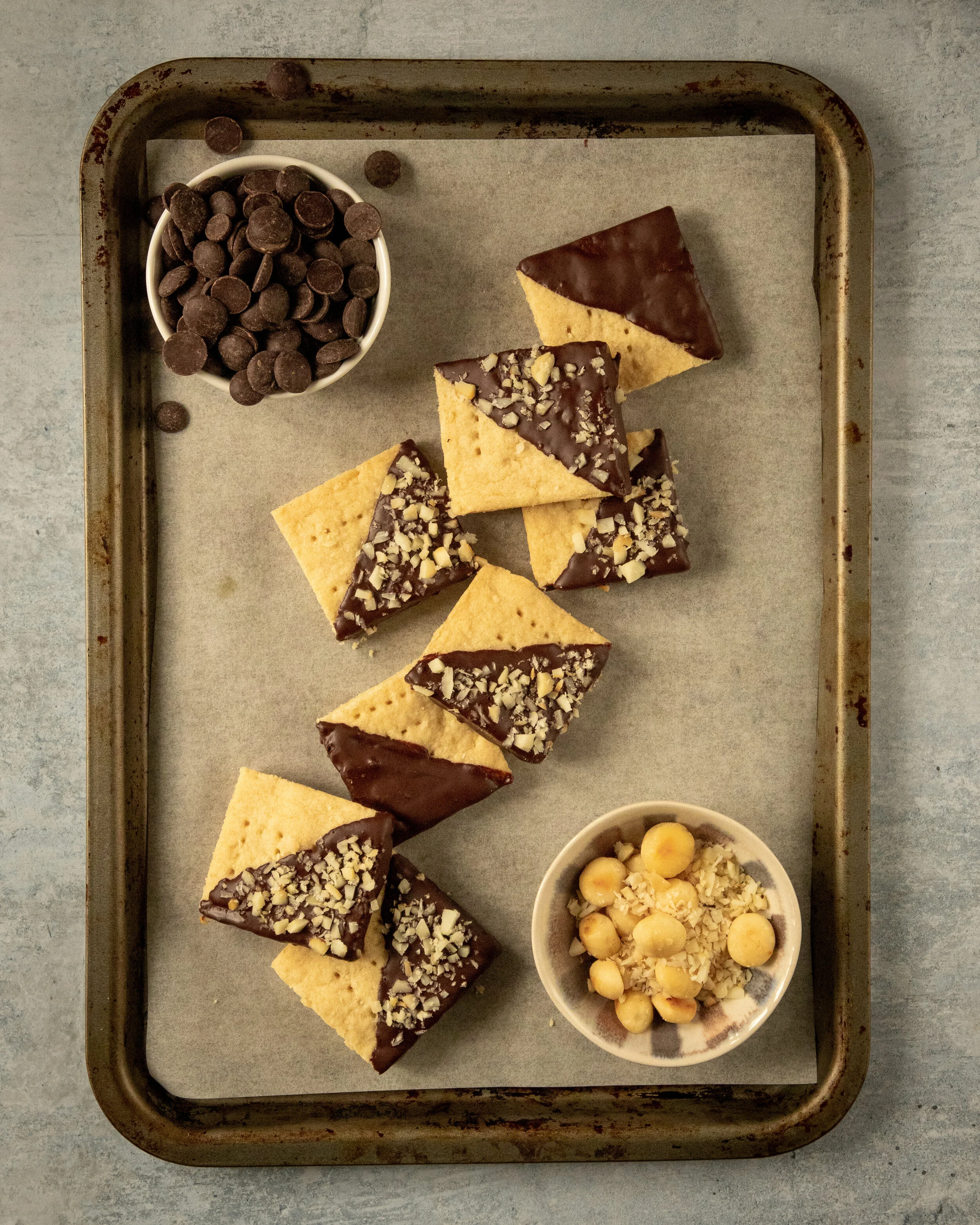 Shortbread dipped in chocolate