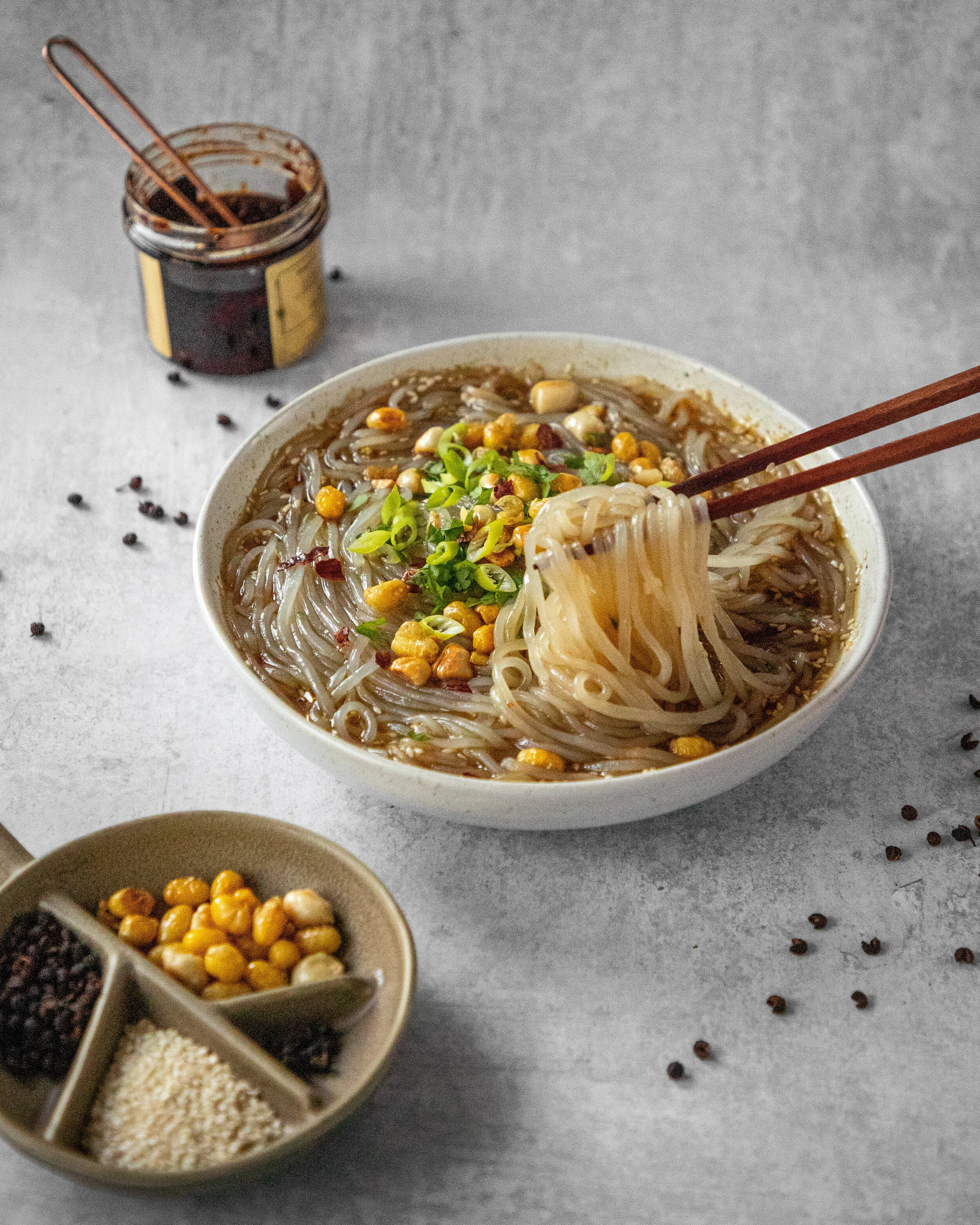 Suan La fen (hot and sour soup)