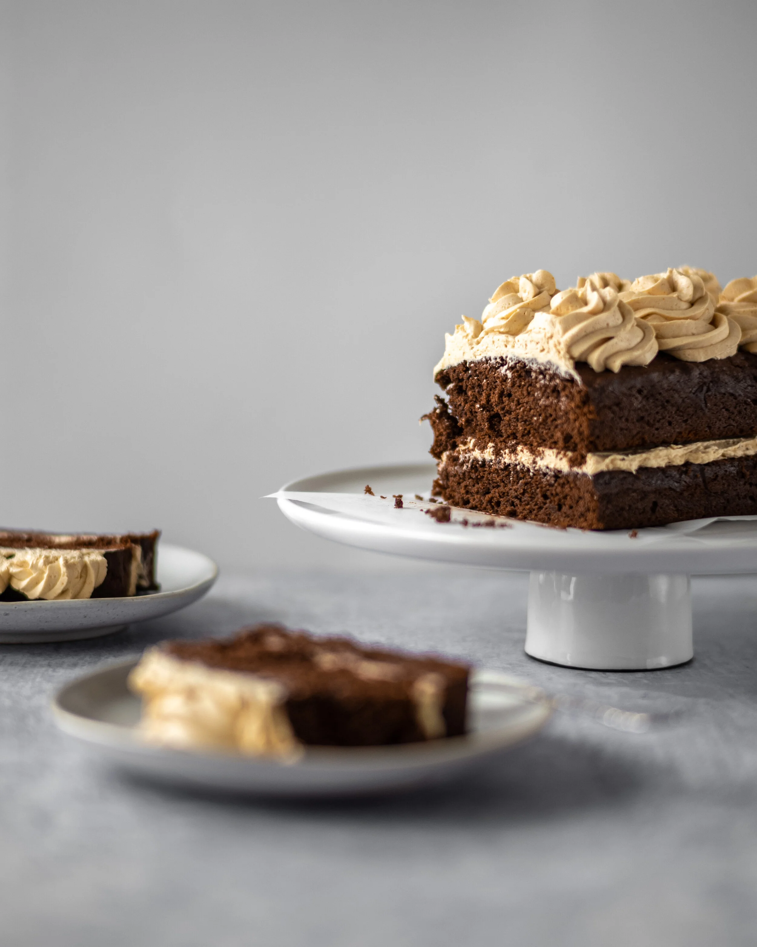 Banana Loaf with peanut butter frosting