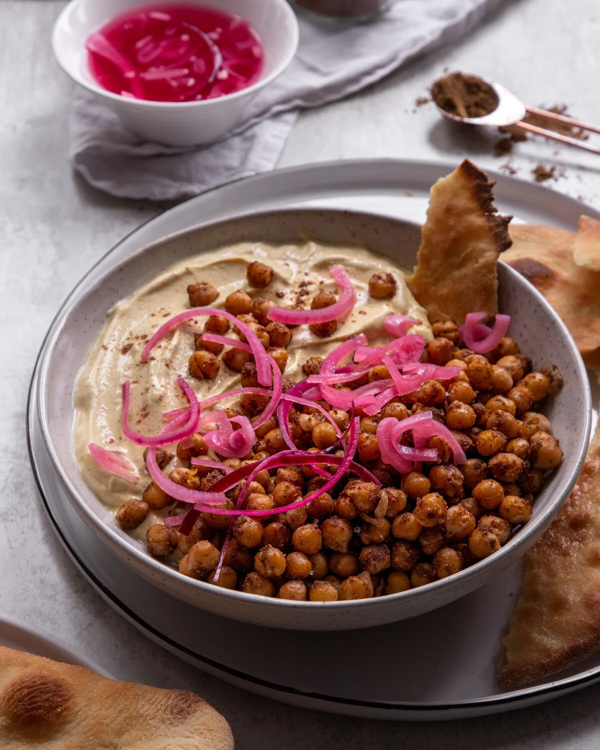 Pan Fried Garam masala chickpeas with turmeric yogurt