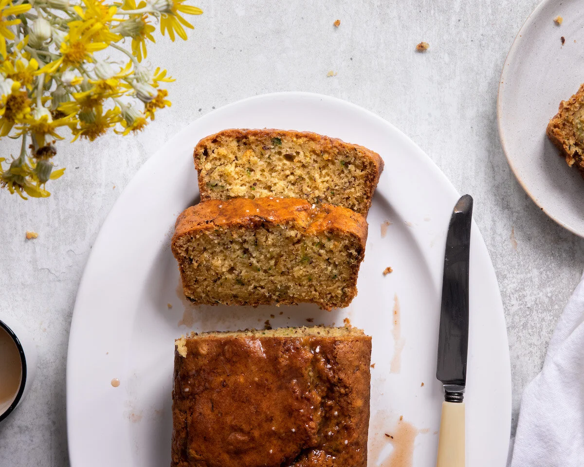 Vegan Courgette Loaf with Tamarind Drizzle