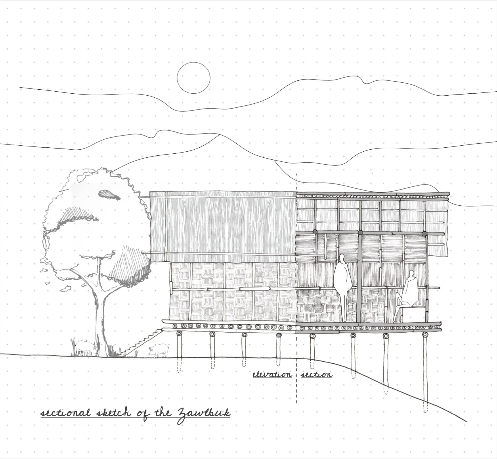 Mizoram Zawlbuk House Section.jpg