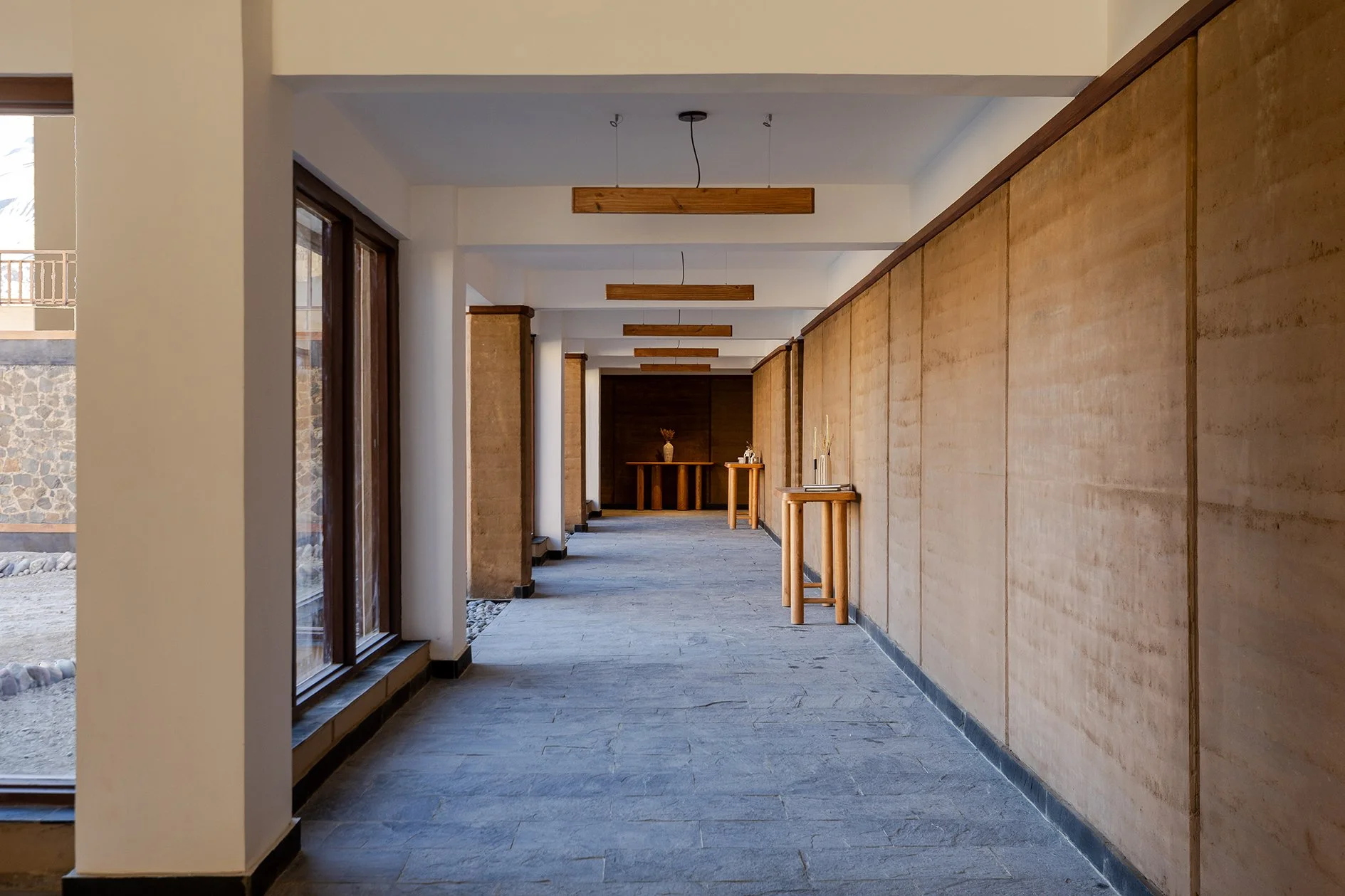 Ground floor Corridor rammed Earth Walls.jpg