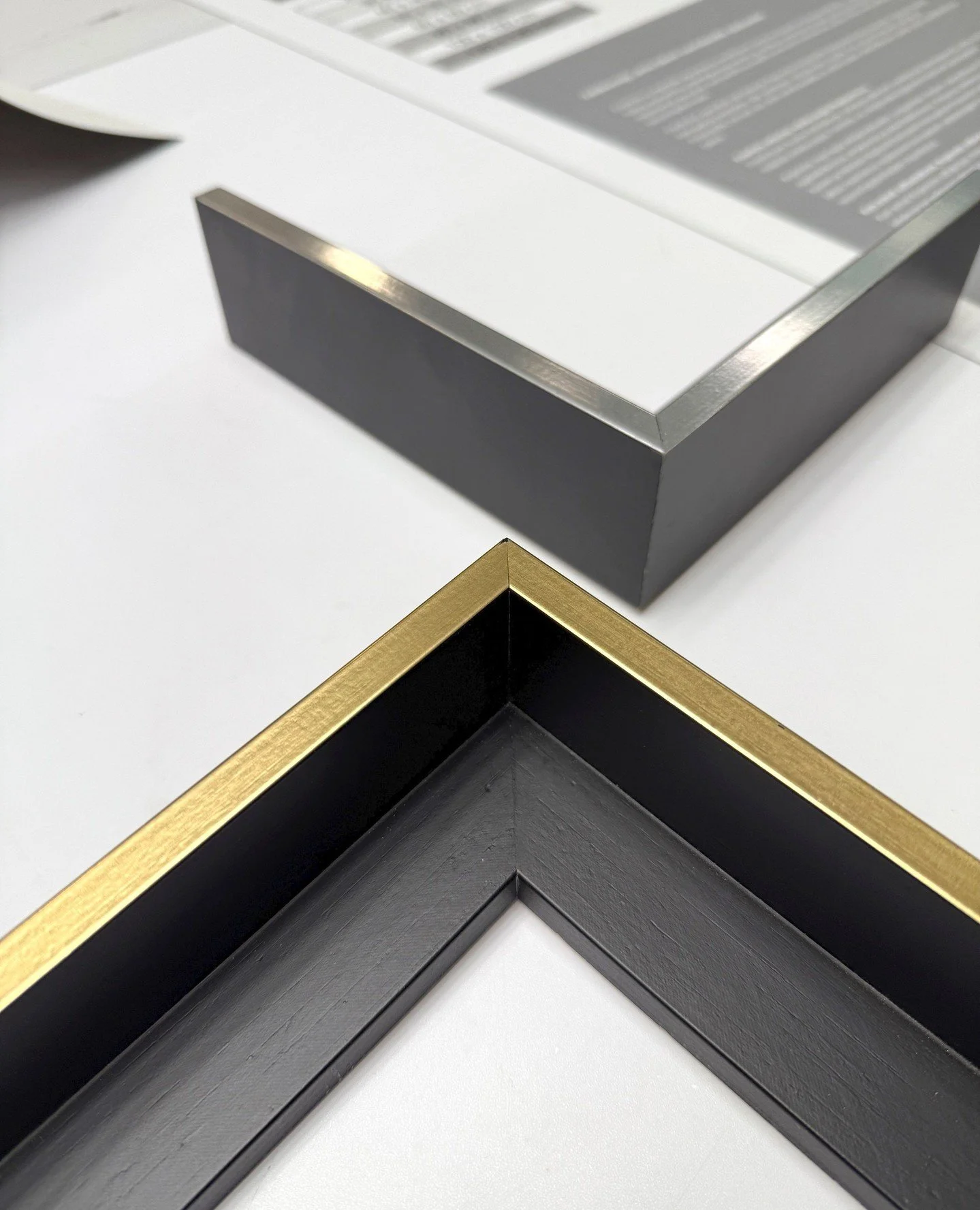 A glossy fine-art print from Kai Joronen Photography, finished in a beautiful wooden floater frame crafted by a Finnish frame manufacturer &mdash; featuring a gold front surface with elegant black sides.⁠
⁠
These floater frames are also available in 