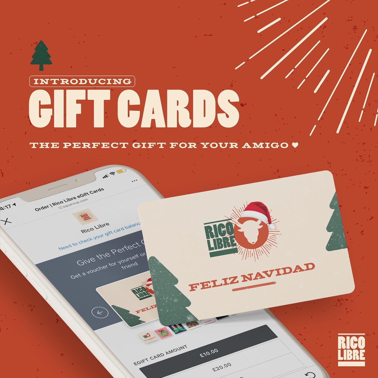 Say 'Feliz Navidad' to your amigo with a Rico Libre Gift Card &mdash; now available via the button in our bio! 🎄